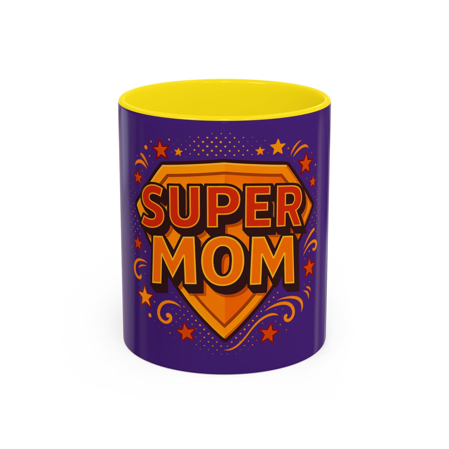 SUPER MOM - Accent Coffee Mug (11, 15oz)