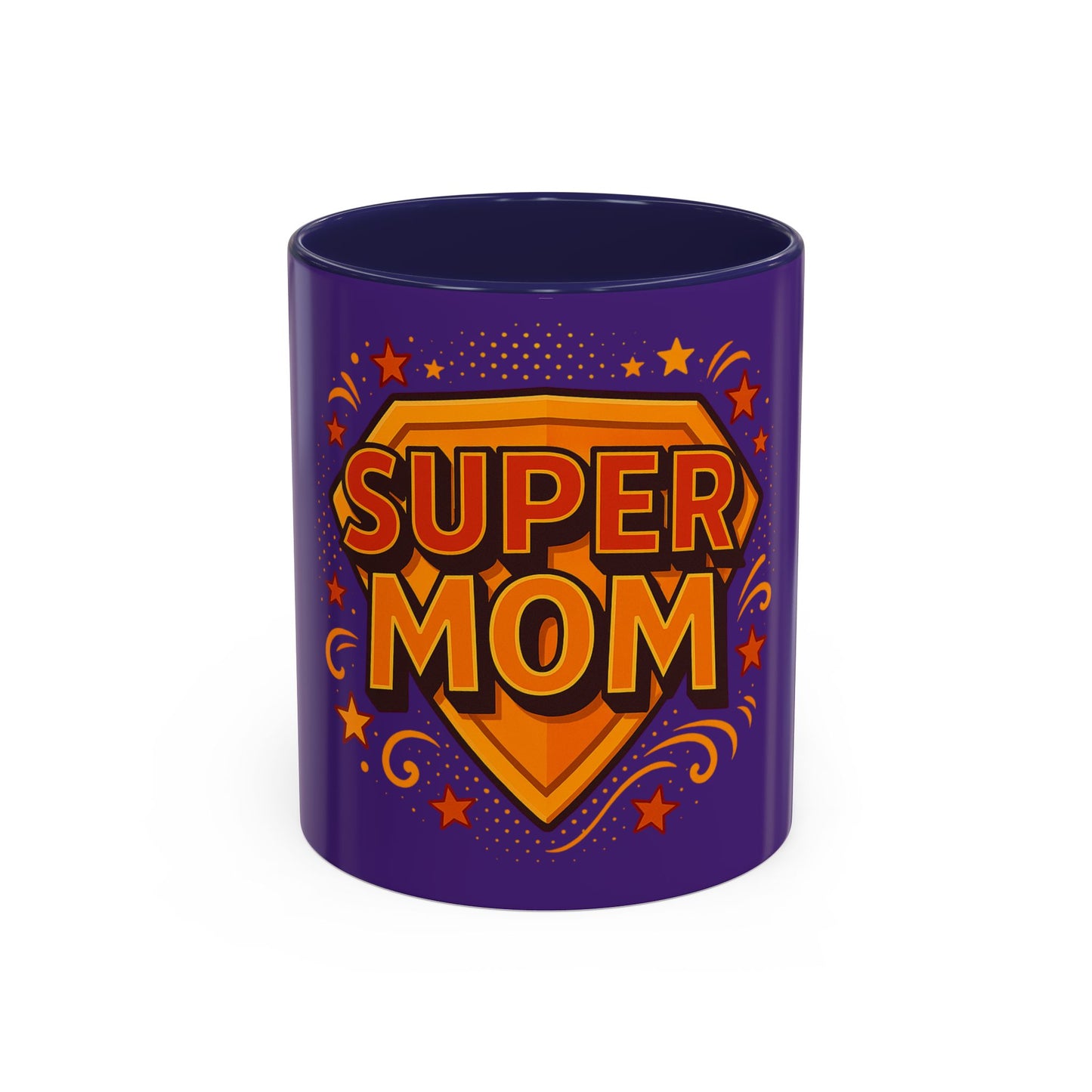 SUPER MOM - Accent Coffee Mug (11, 15oz)