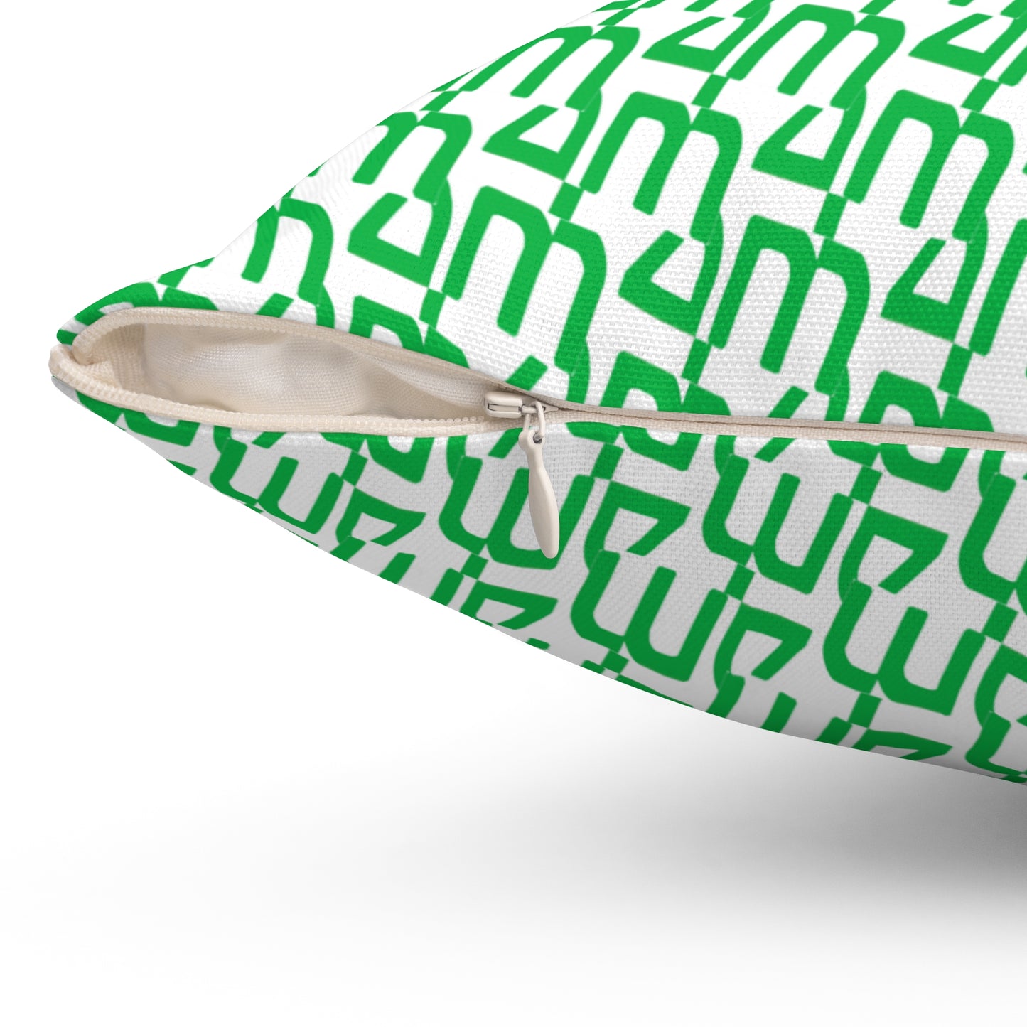 “I Am” Green White” Spun Polyester Square Pillow