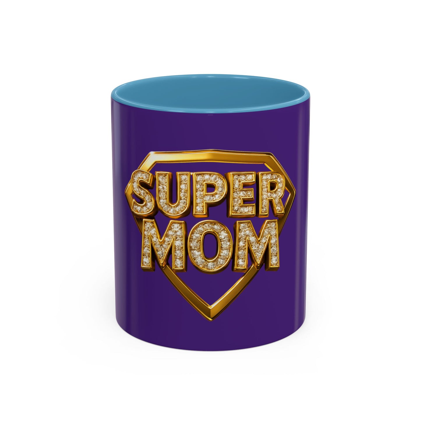 SUPER MOM - Accent Coffee Mug (11, 15oz)