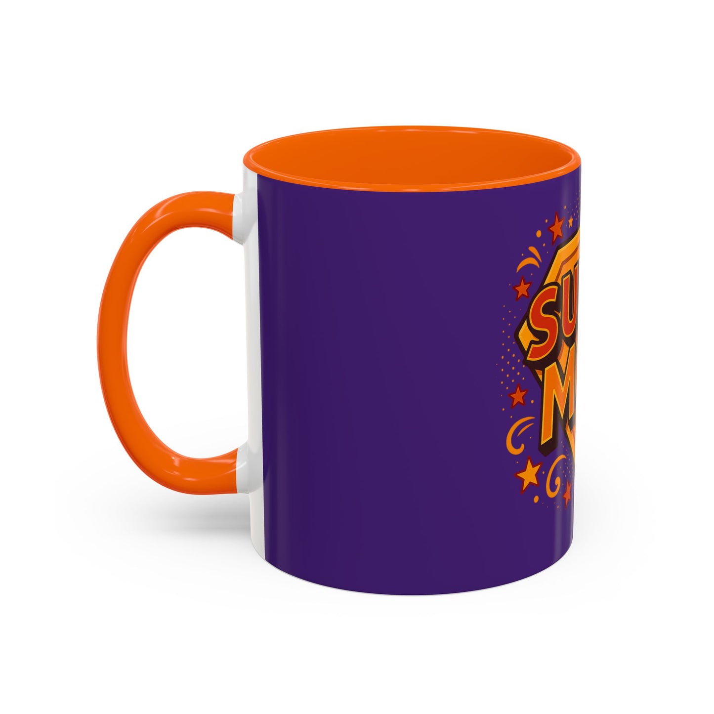 SUPER MOM - Accent Coffee Mug (11, 15oz)