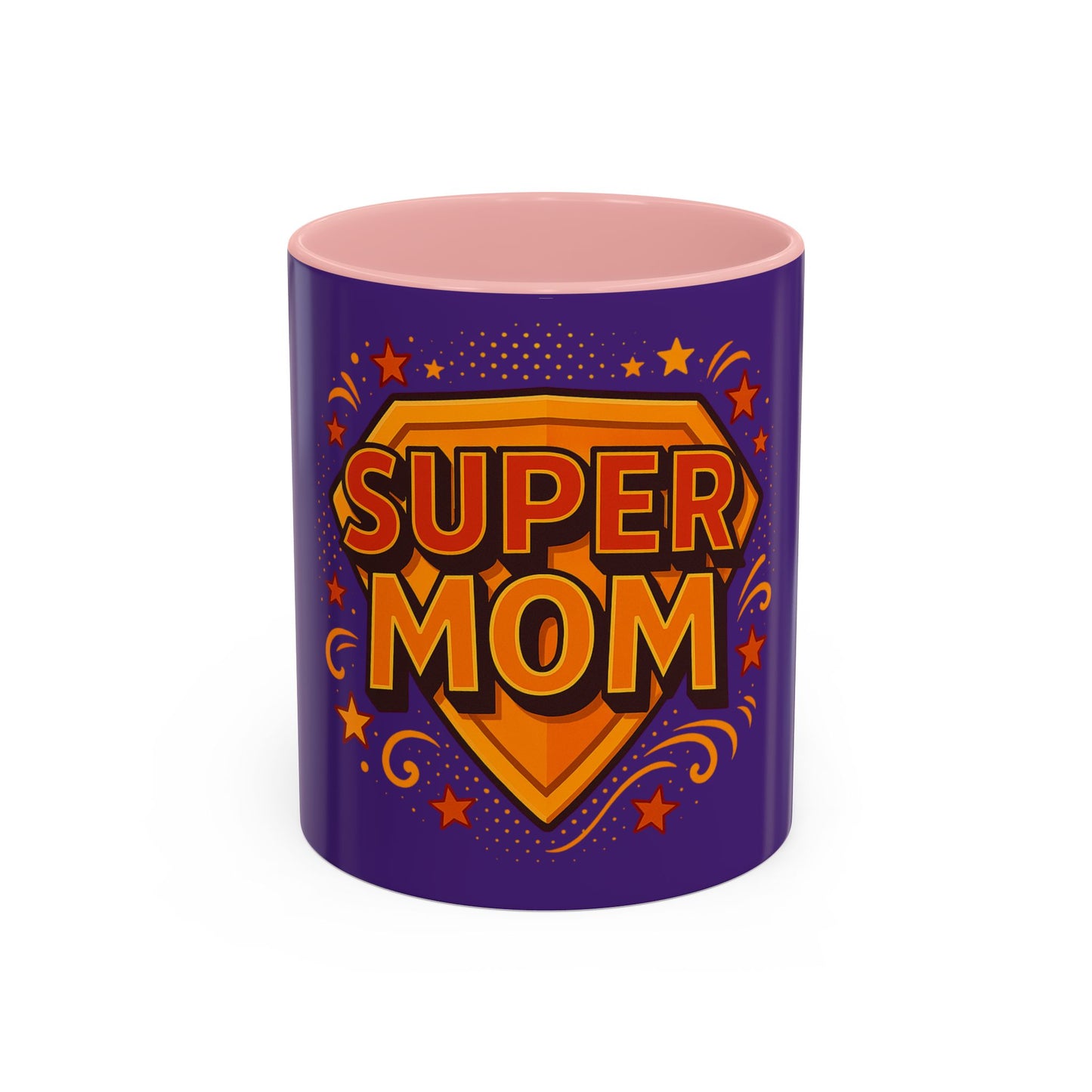 SUPER MOM - Accent Coffee Mug (11, 15oz)