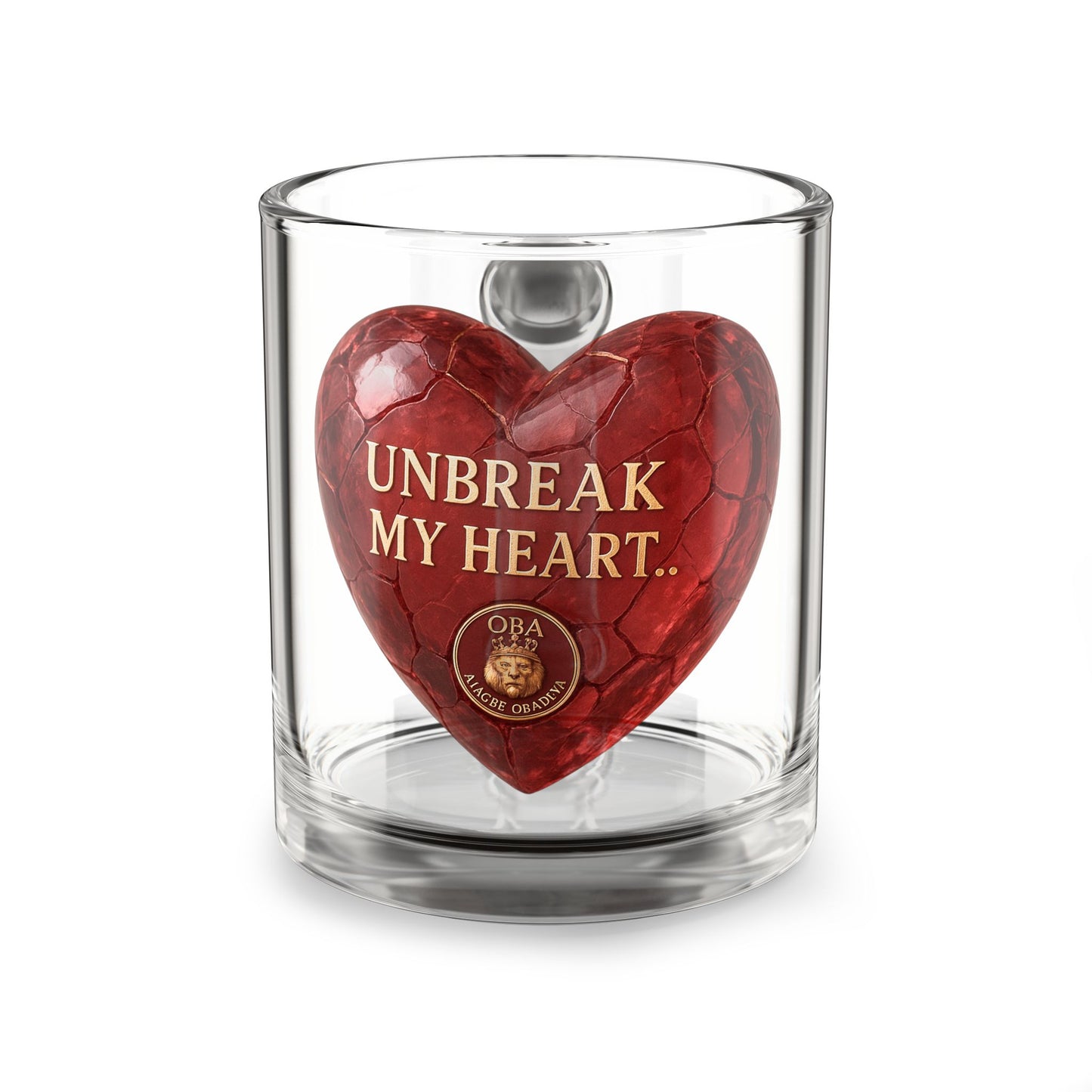 I break My Heart- Glass Mug, 10oz