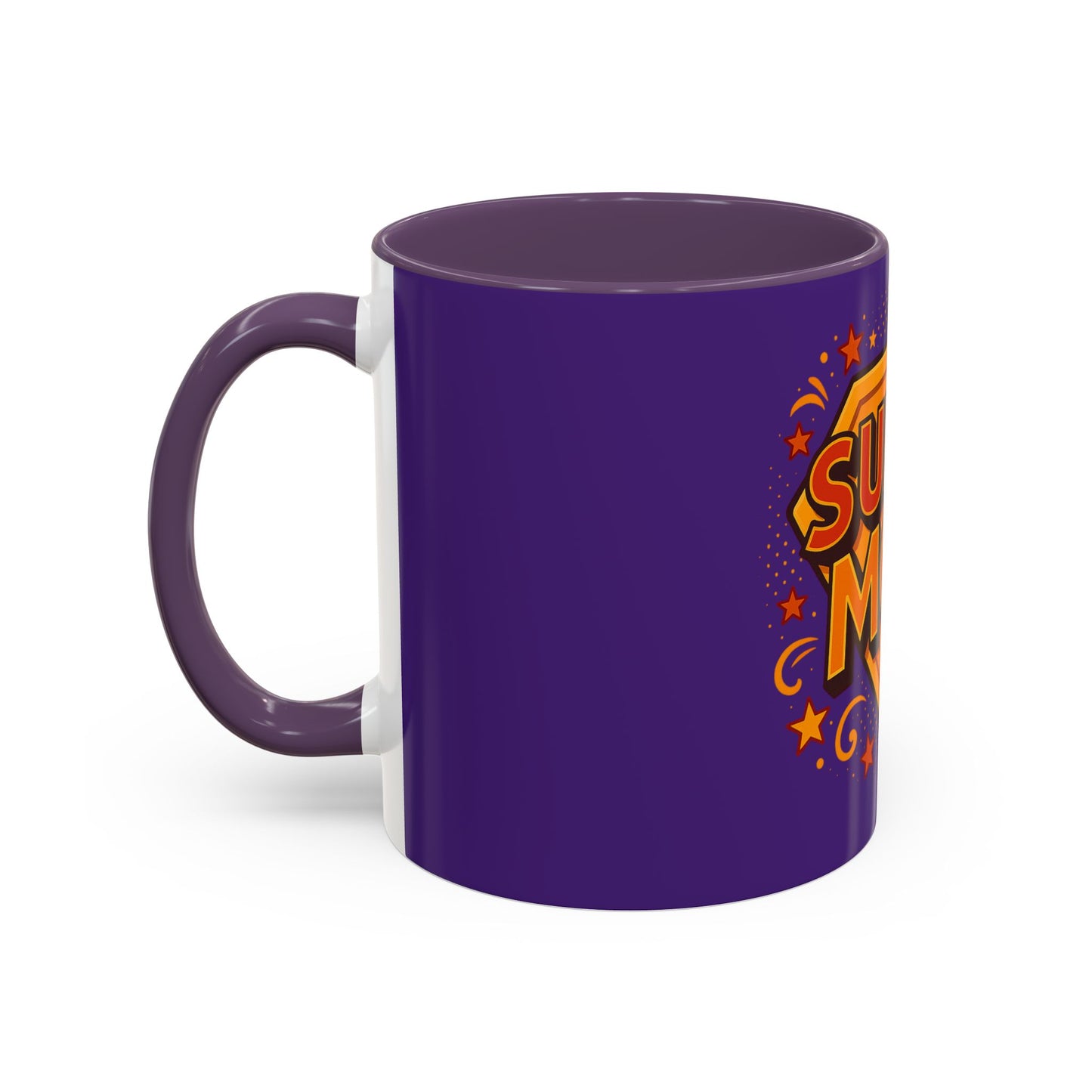 SUPER MOM - Accent Coffee Mug (11, 15oz)