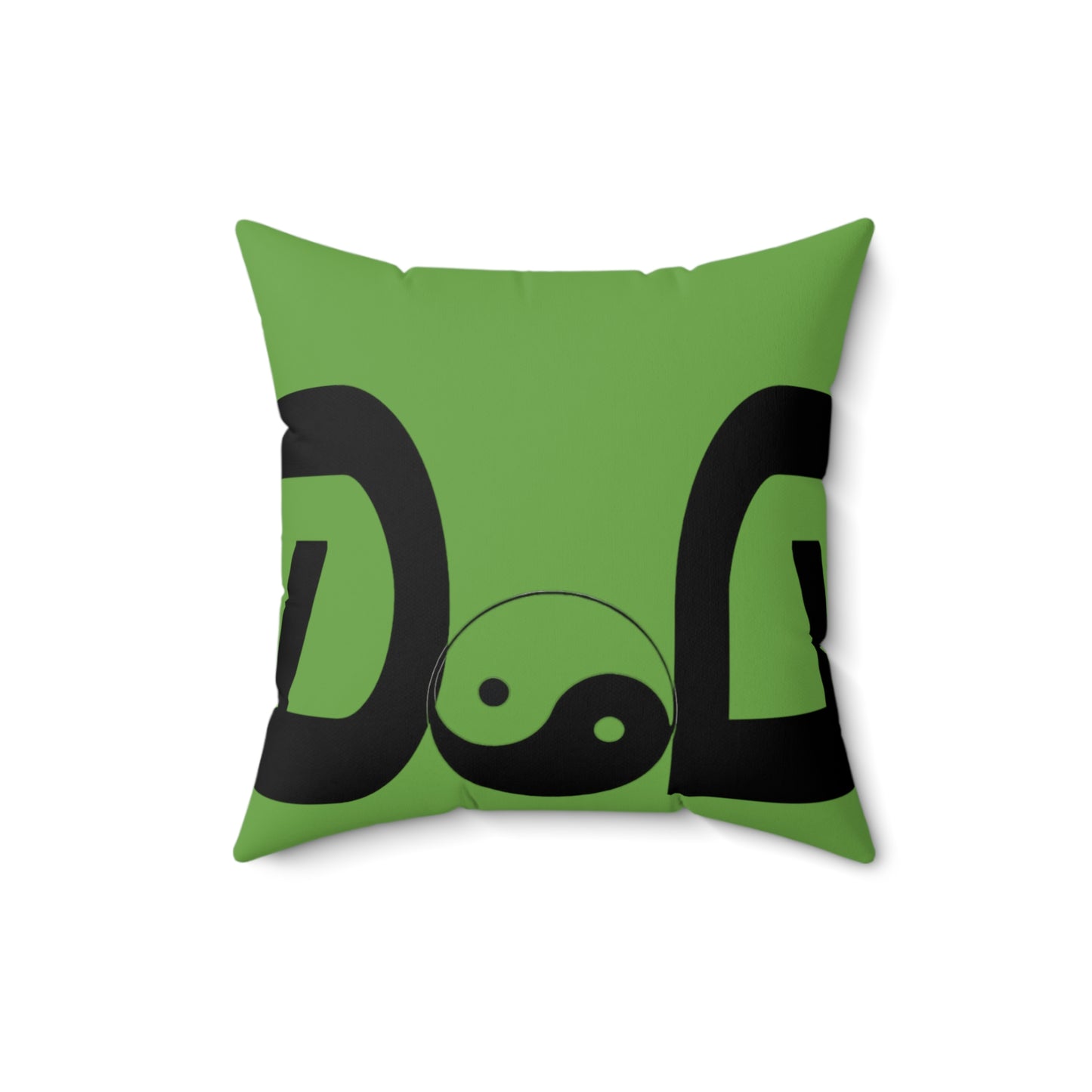 Green Spun Polyester Square Pillow