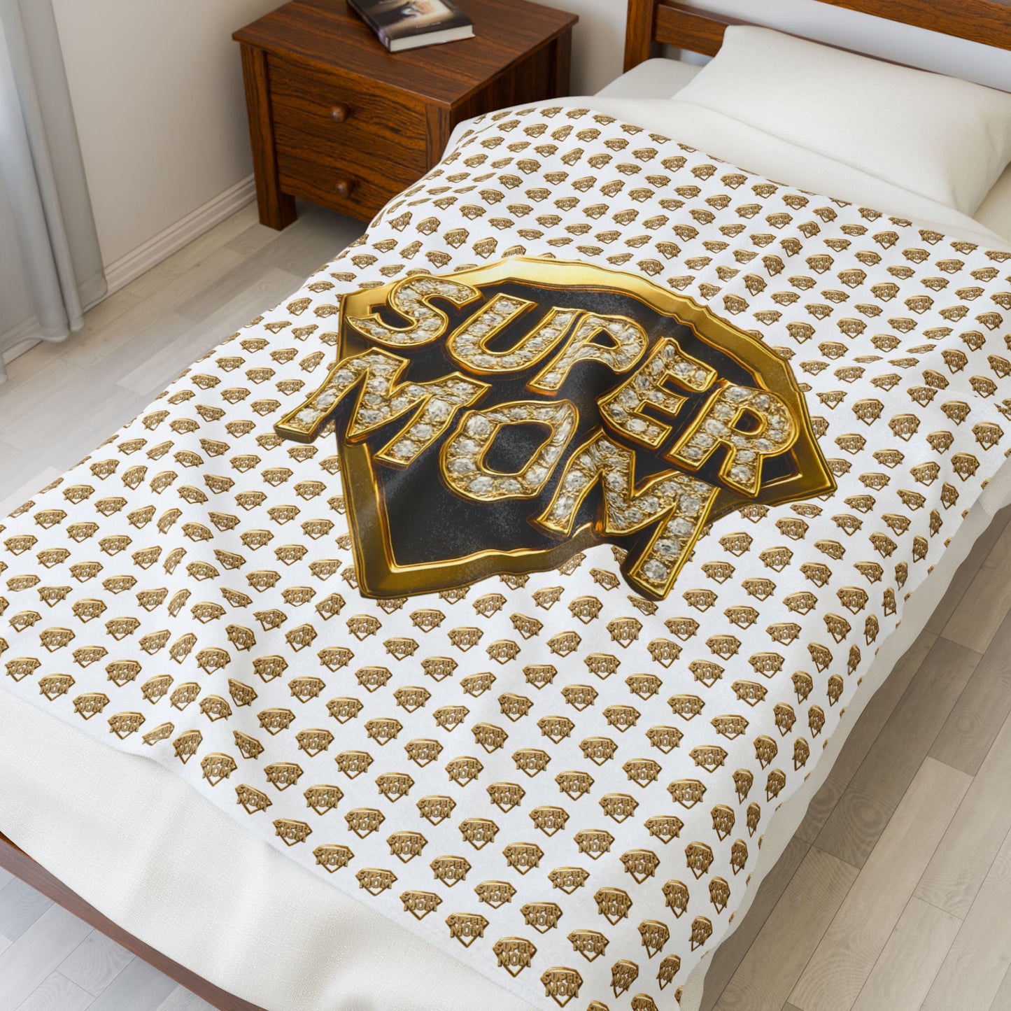 SUPER MOM - Velveteen Plush Blanket