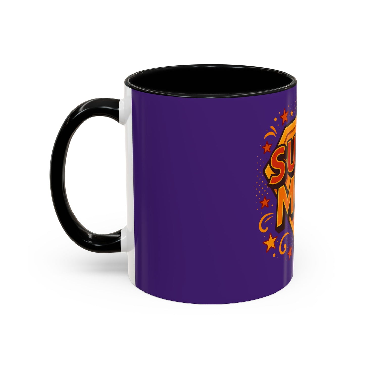 SUPER MOM - Accent Coffee Mug (11, 15oz)