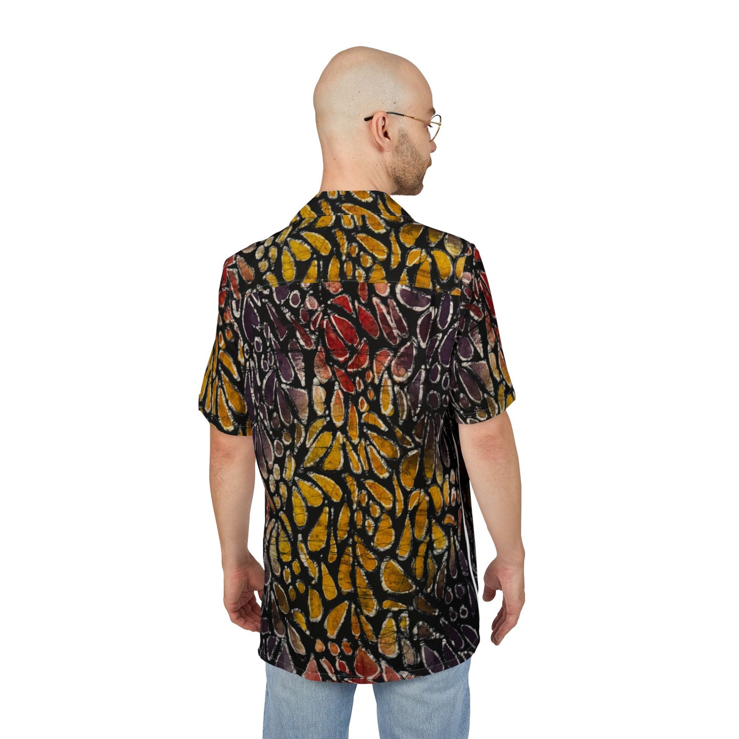 Custom Adire - OBA Unisex Hawaiian Button-Down Shirt (AOP)