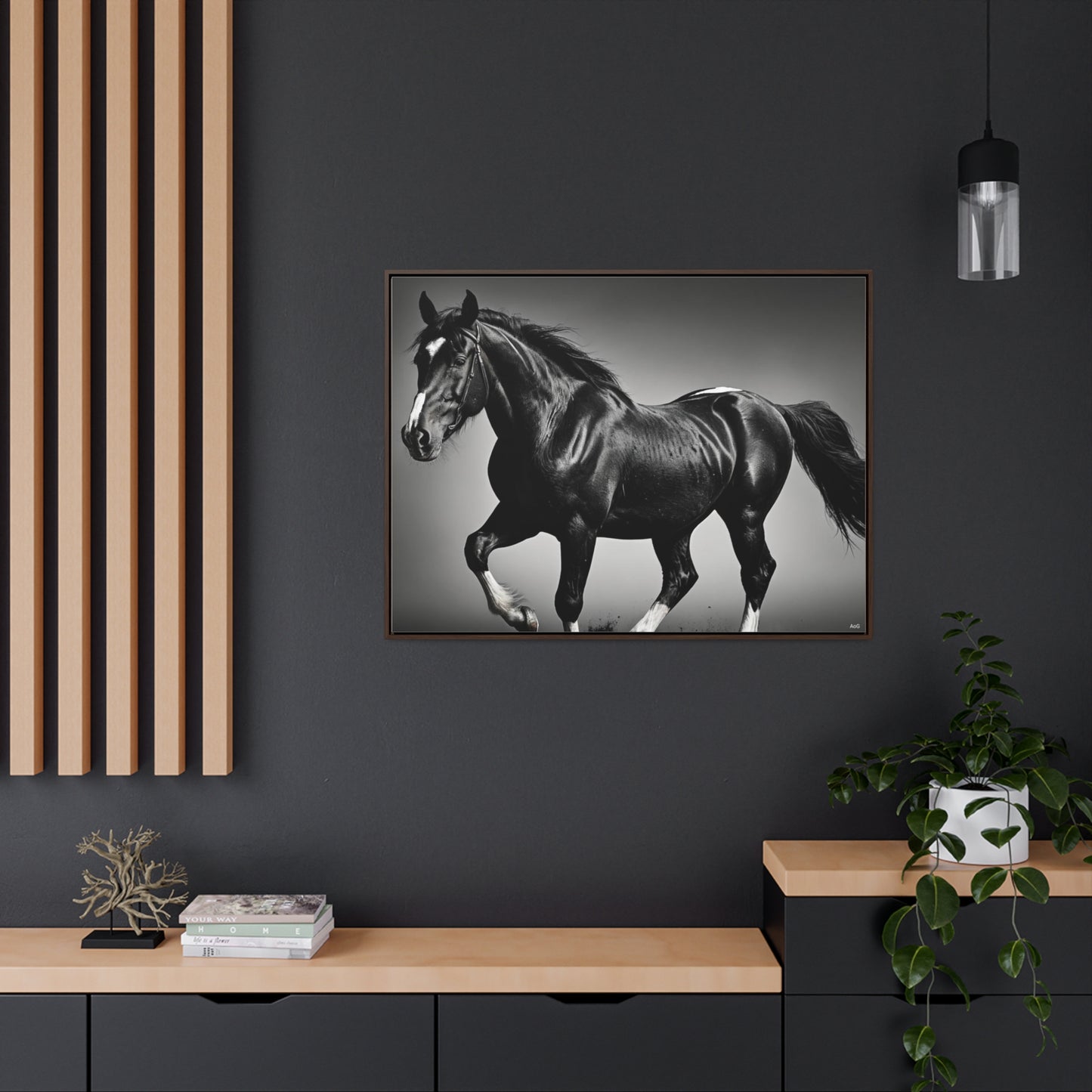 Black Stallion Gallery Canvas Wraps, Horizontal Frame