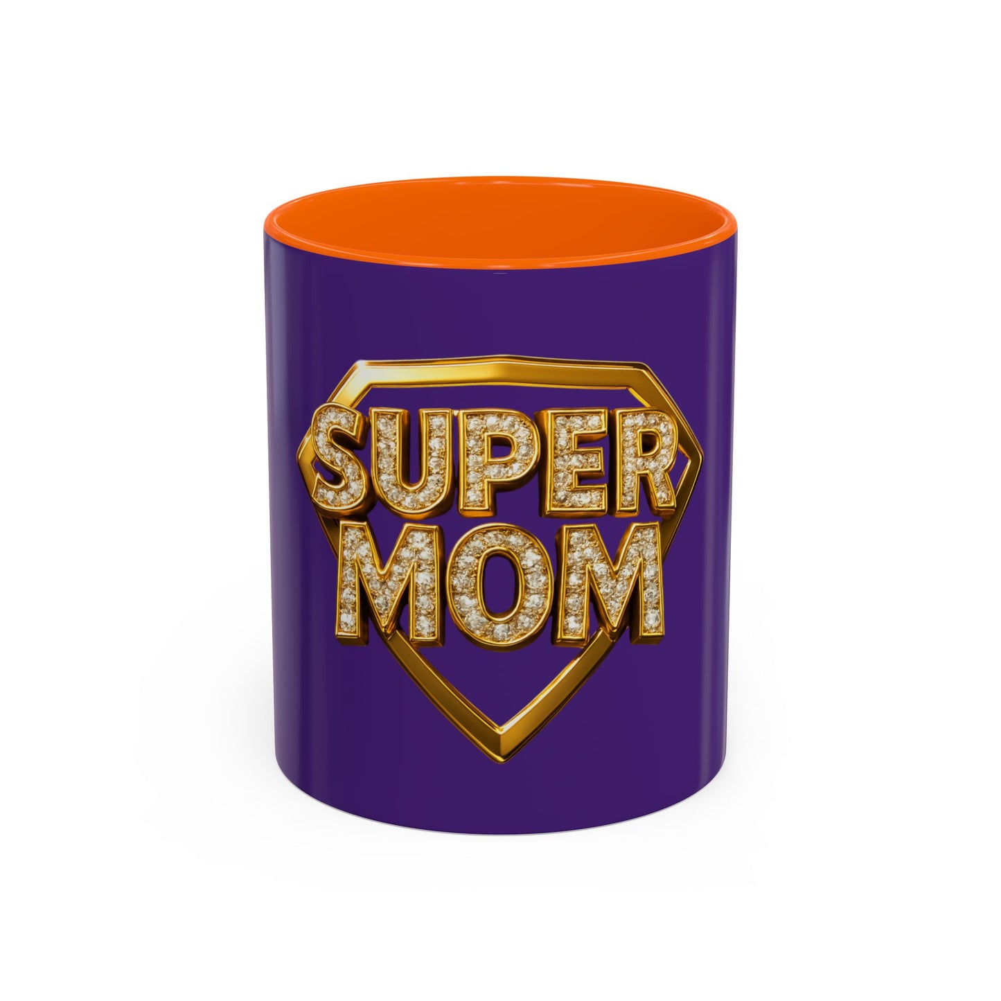 SUPER MOM - Accent Coffee Mug (11, 15oz)