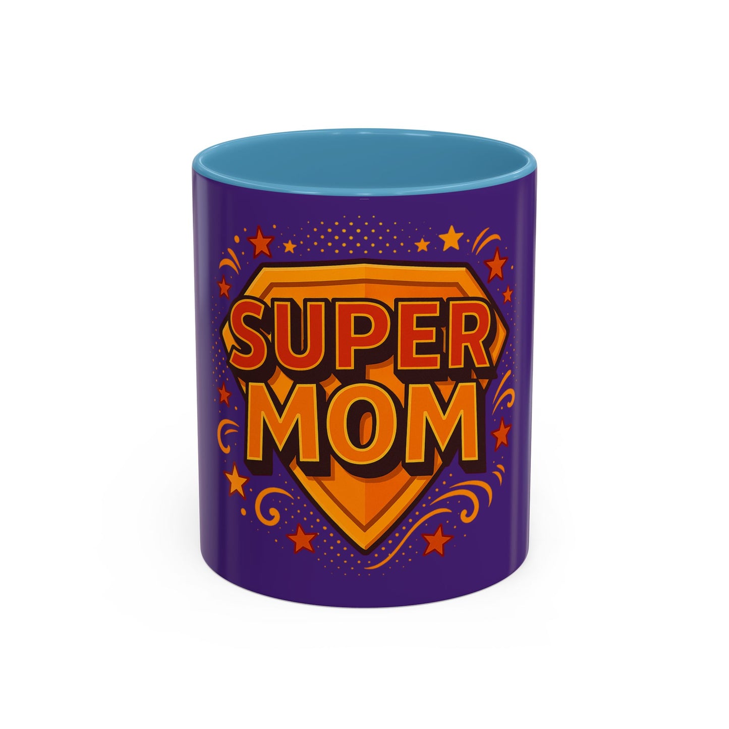 SUPER MOM - Accent Coffee Mug (11, 15oz)