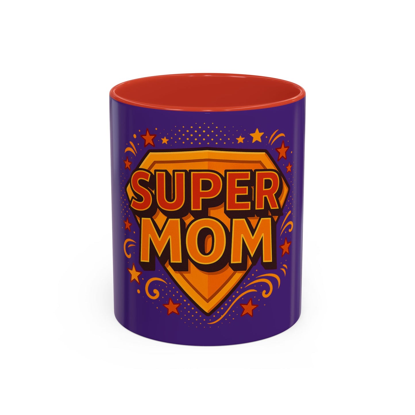 SUPER MOM - Accent Coffee Mug (11, 15oz)