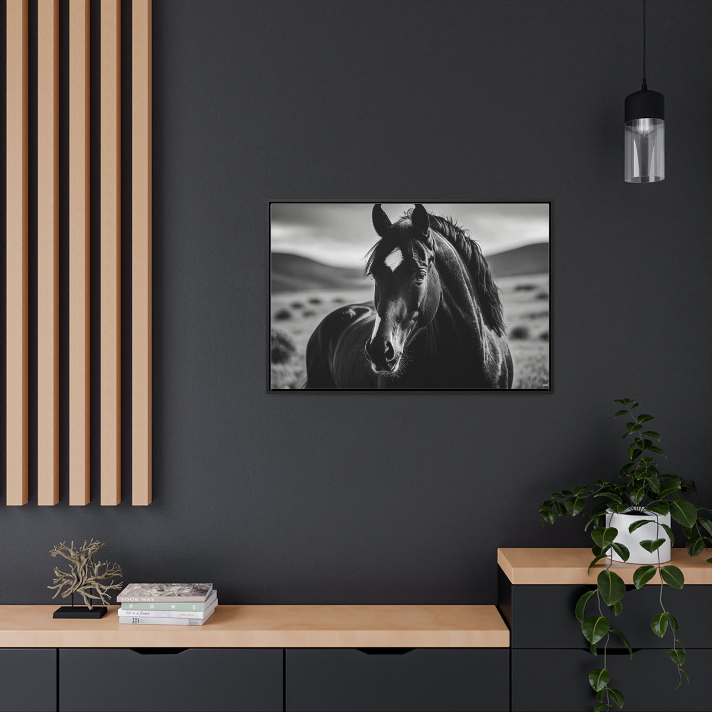 Black Stallion Gallery Canvas Wraps, Horizontal Frame