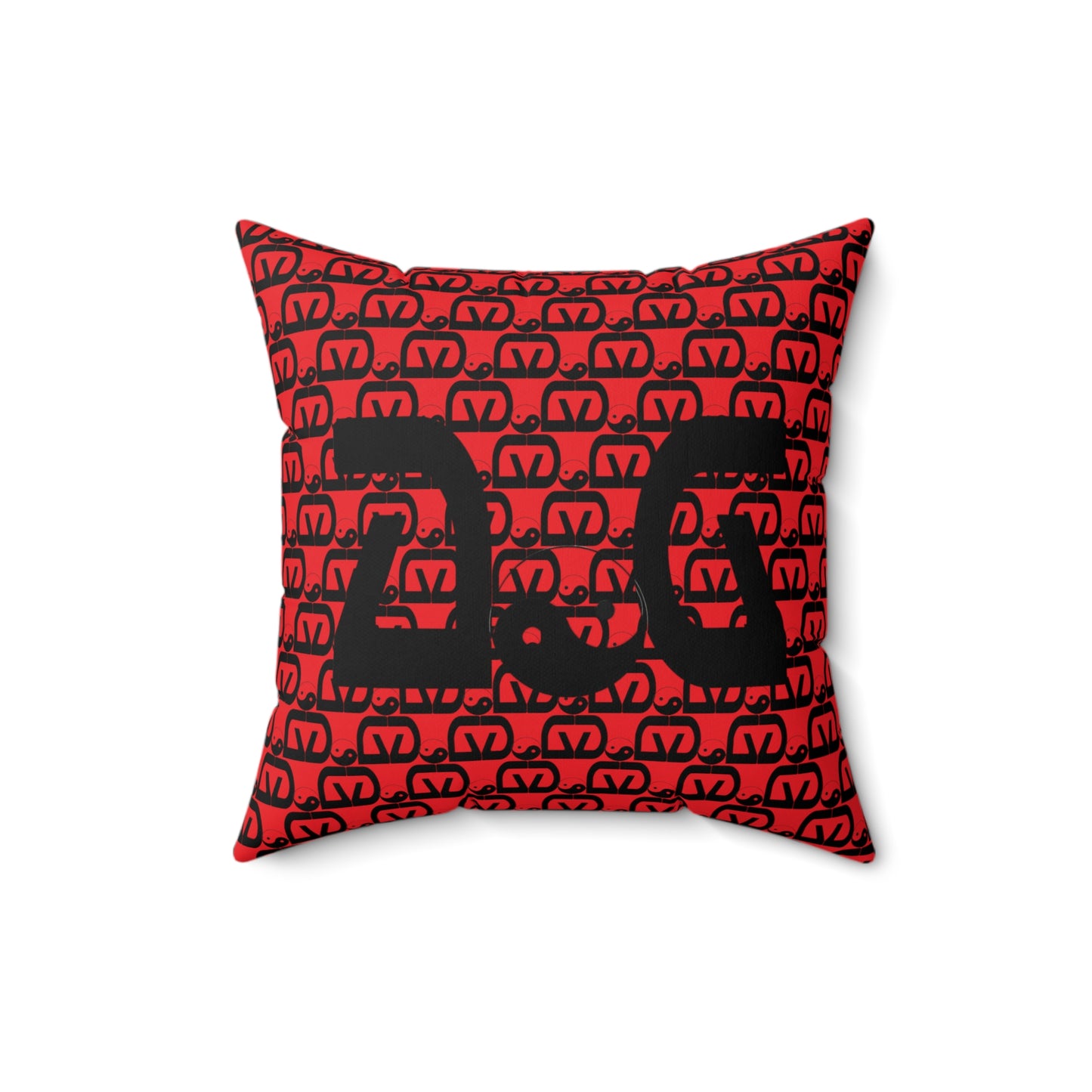 Brick-Red Spun Polyester Square Pillow