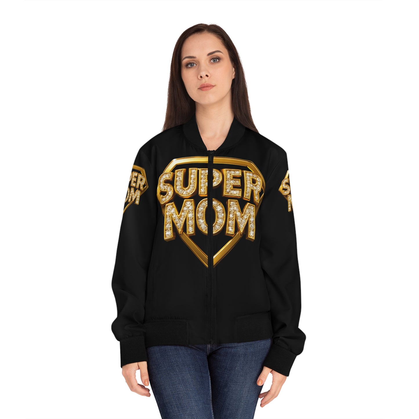 SUPER MOM- Women's Bomber Jacket (AOP)