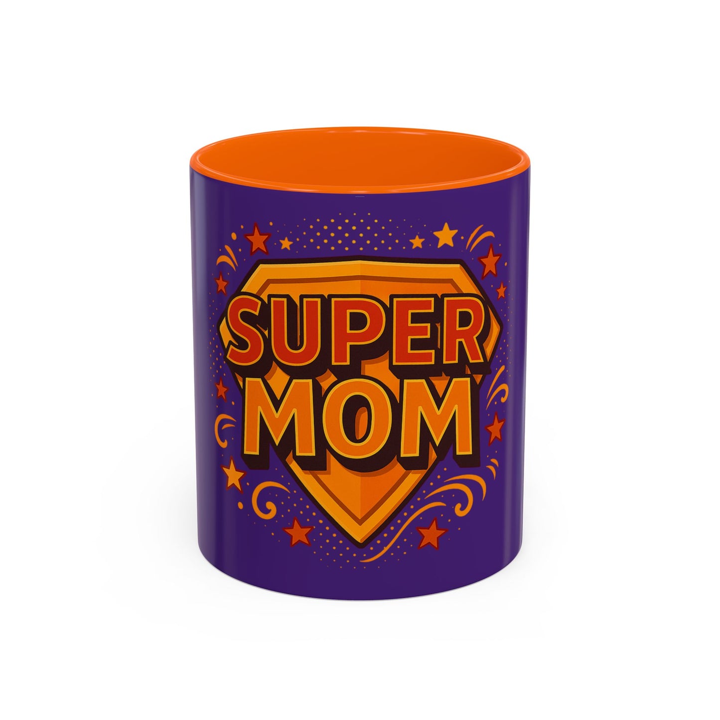 SUPER MOM - Accent Coffee Mug (11, 15oz)