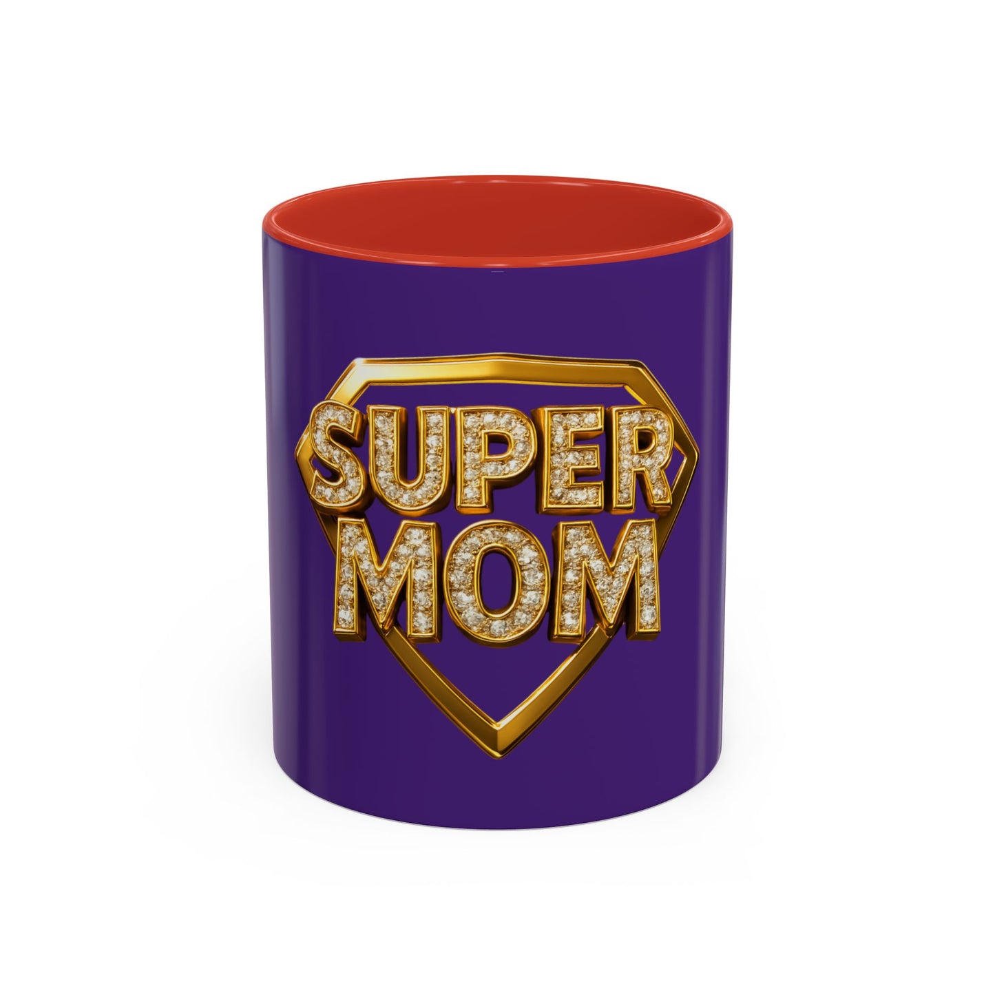 SUPER MOM - Accent Coffee Mug (11, 15oz)