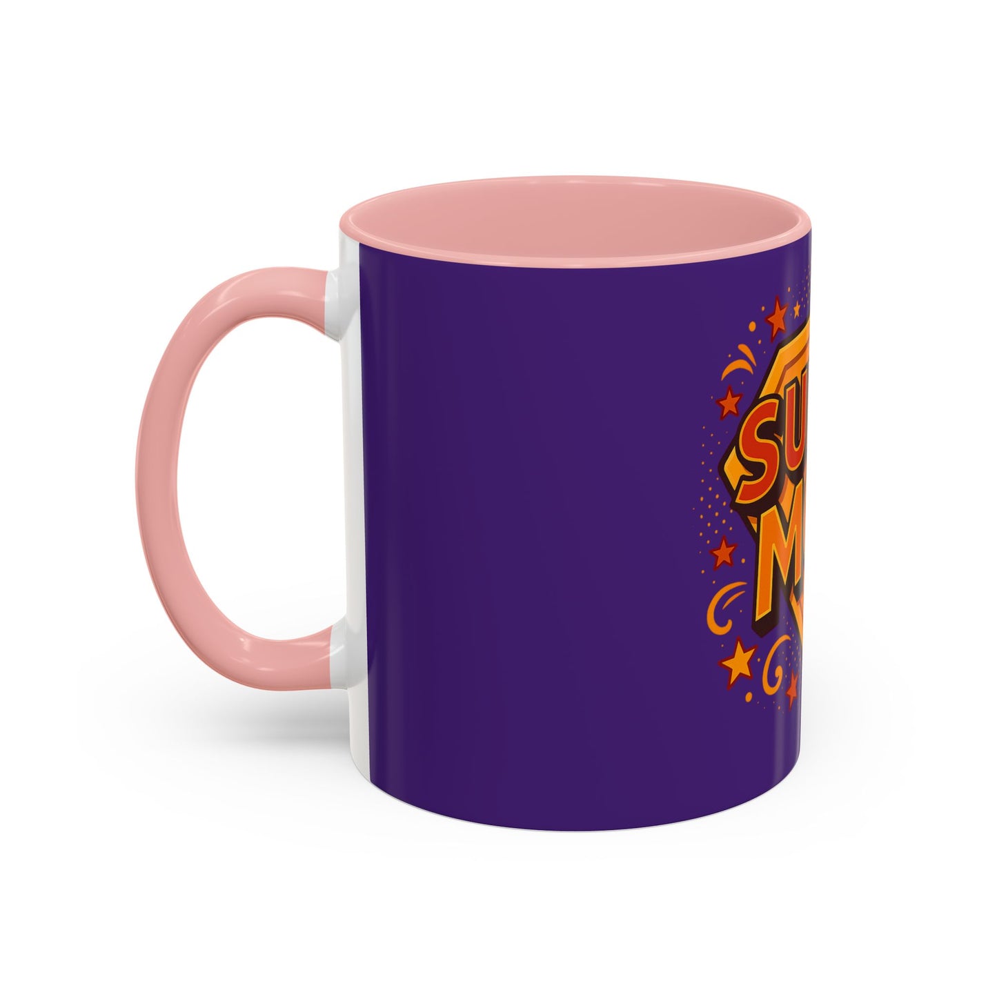 SUPER MOM - Accent Coffee Mug (11, 15oz)