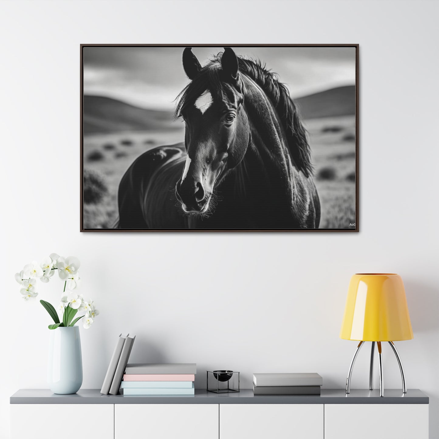 Black Stallion Gallery Canvas Wraps, Horizontal Frame