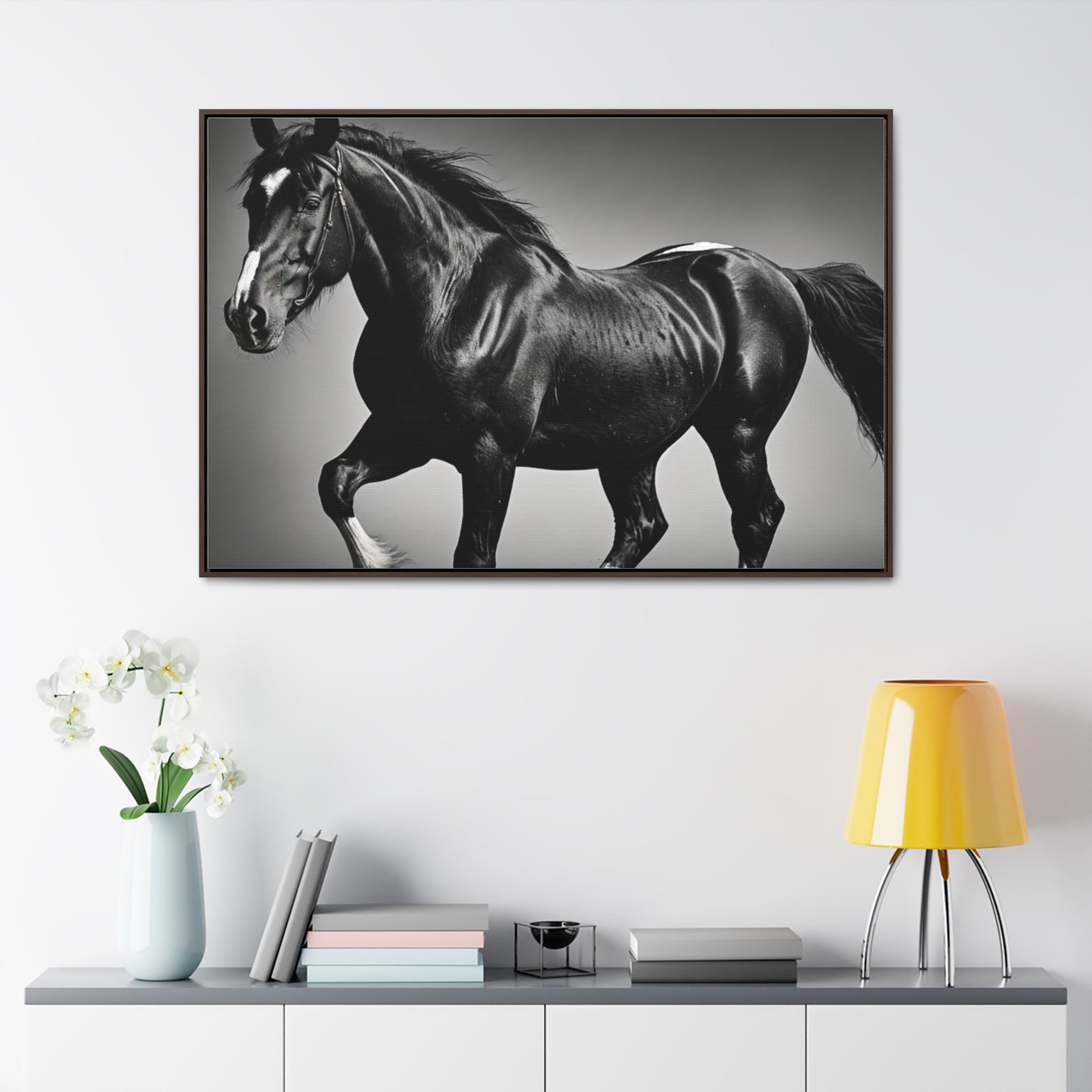 Black Stallion Gallery Canvas Wraps, Horizontal Frame