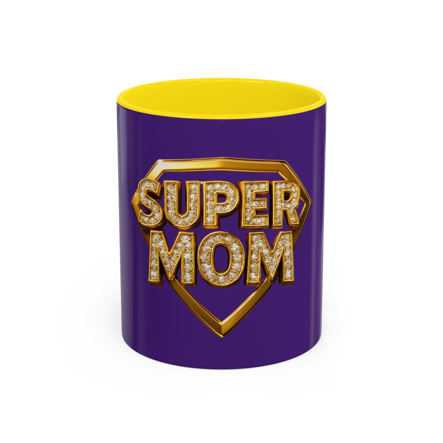 SUPER MOM - Accent Coffee Mug (11, 15oz)