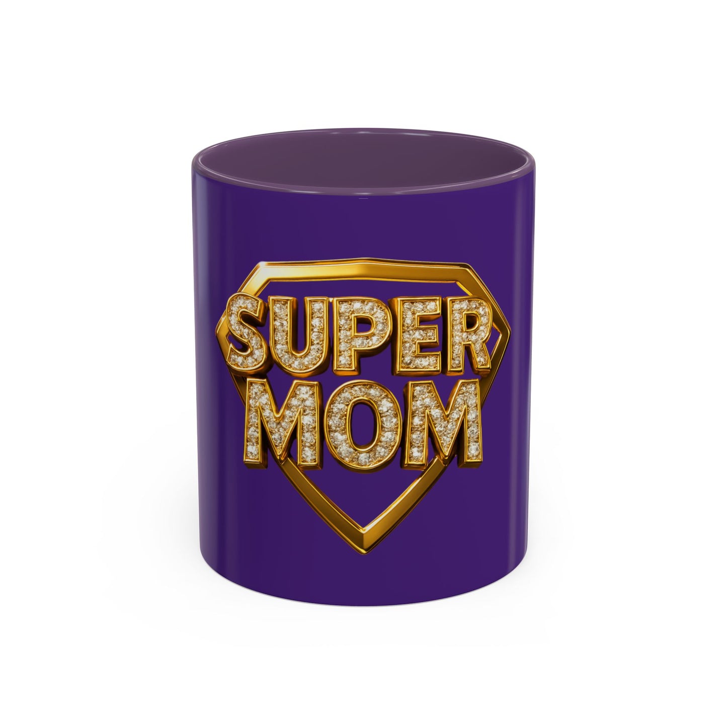 SUPER MOM - Accent Coffee Mug (11, 15oz)
