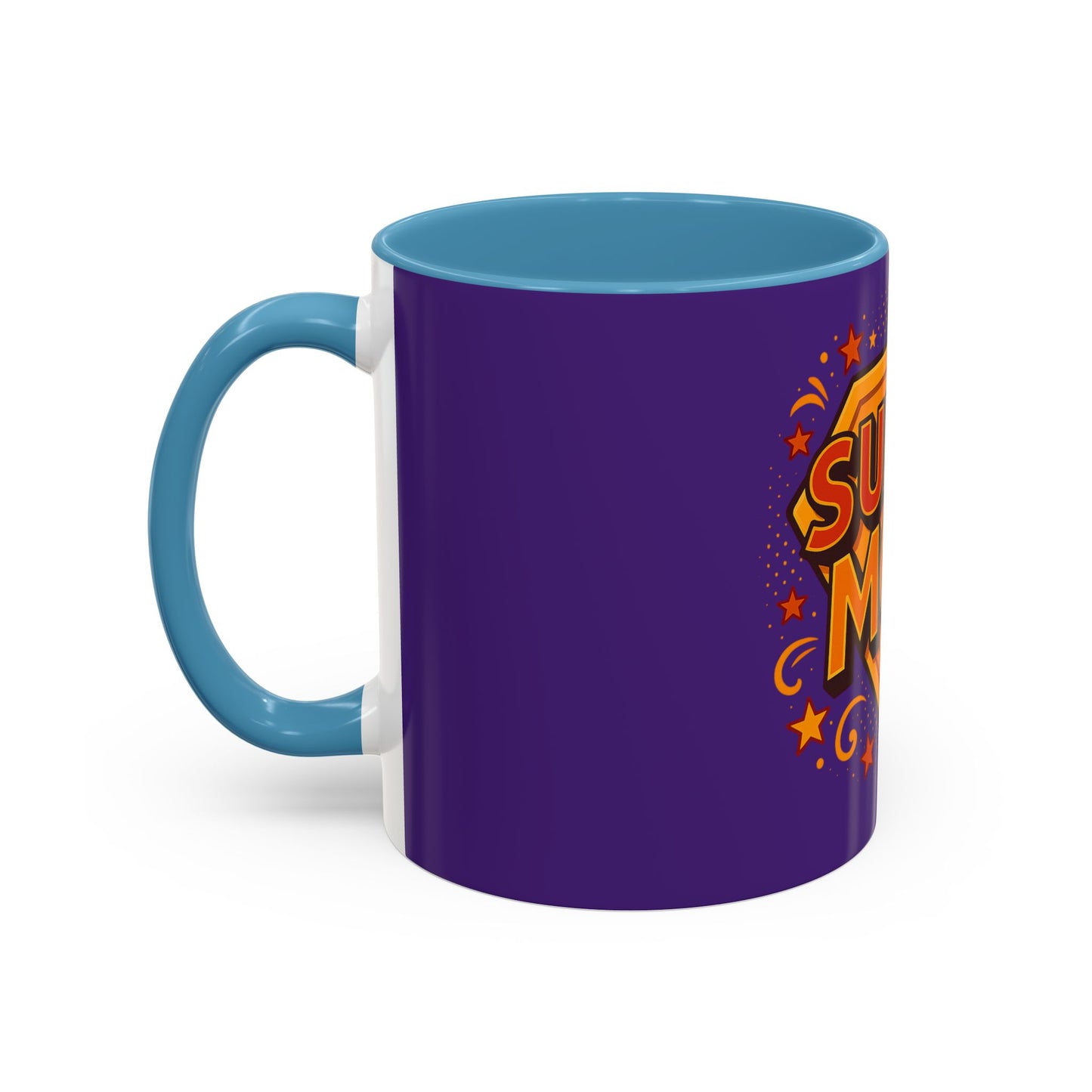 SUPER MOM - Accent Coffee Mug (11, 15oz)