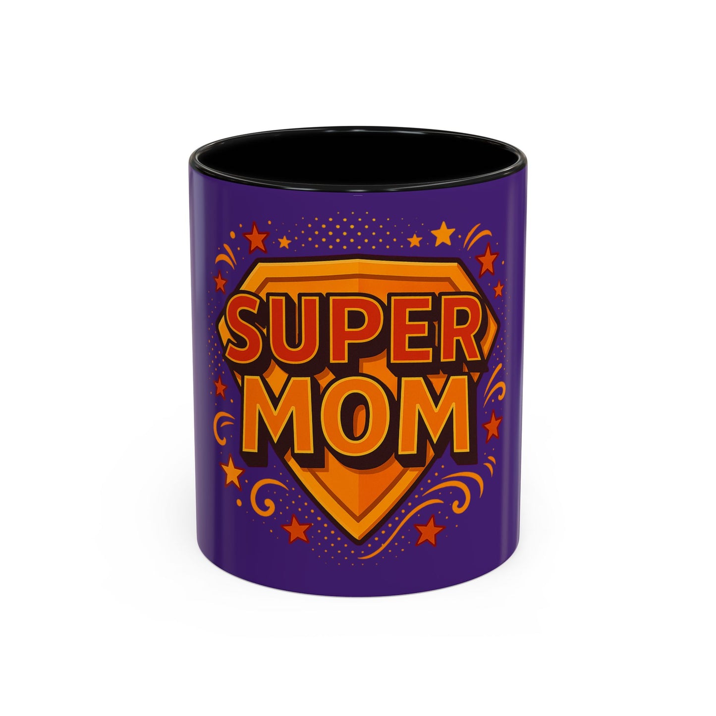 SUPER MOM - Accent Coffee Mug (11, 15oz)