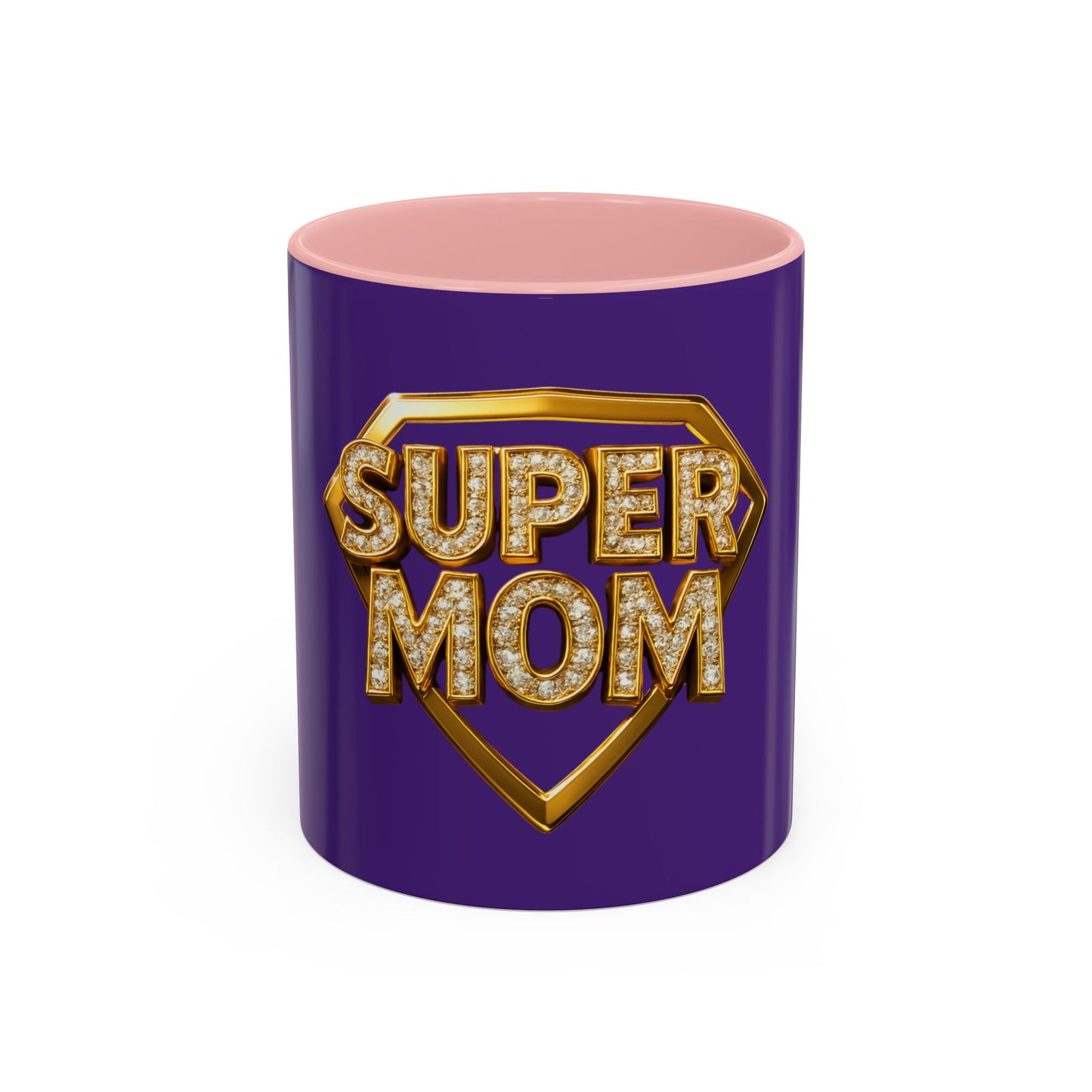 SUPER MOM - Accent Coffee Mug (11, 15oz)