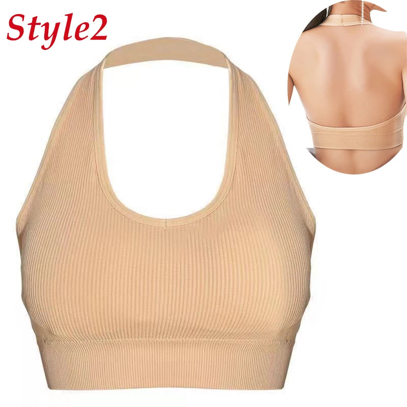 Women Sexy Cotton U Backless Bras For Low Back Push Underwear Thin Seamless Bralette Top Comfort Wireless Invisible Bra Lingerie