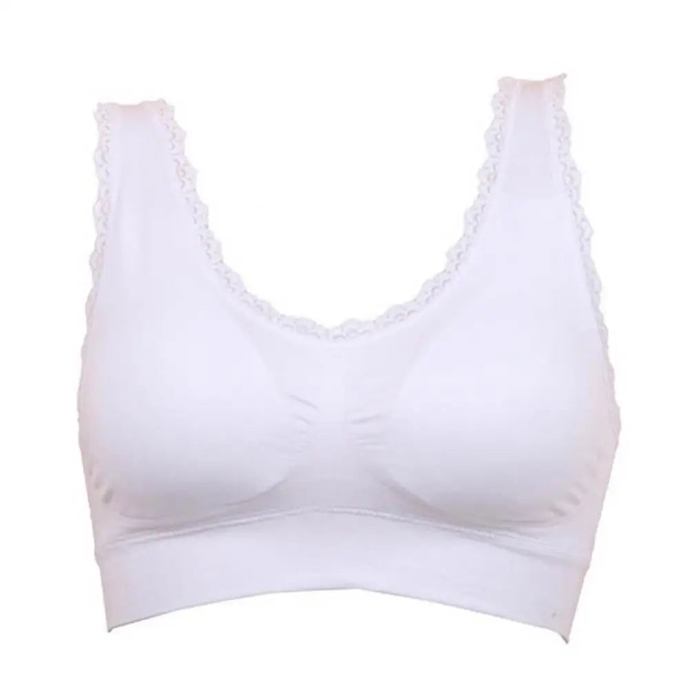 Women Bra Lace Trim Wire Free Seamless Breathable Brassiere Padded Underwear Comfortable Push Up Underwear Intimate Crop Top