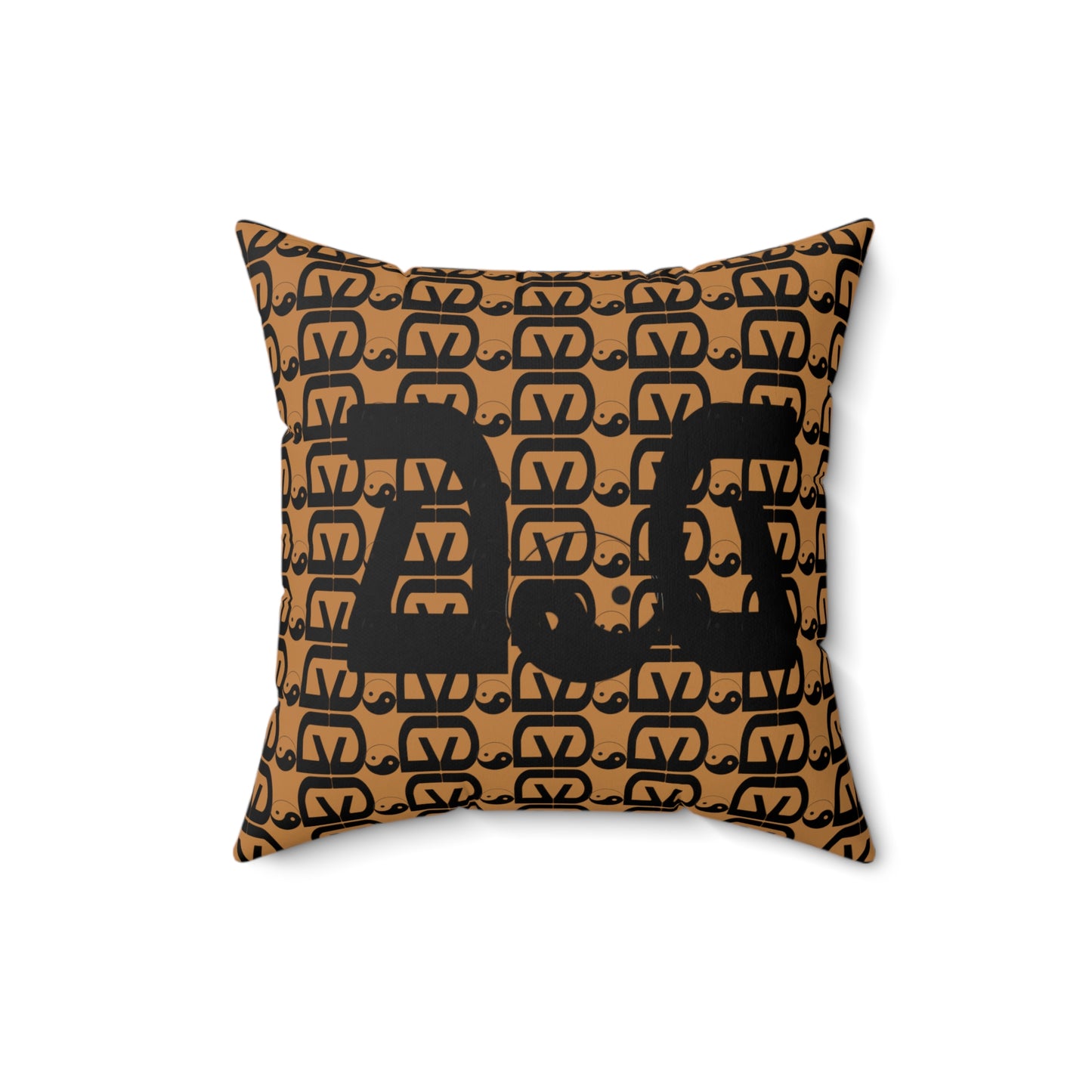 Brick-Light Brown Spun Polyester Square Pillow