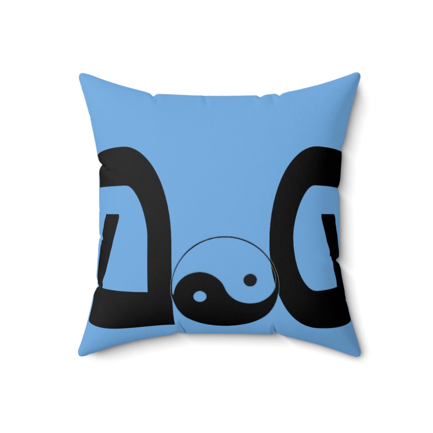 Light Blue Spun Polyester Square Pillow