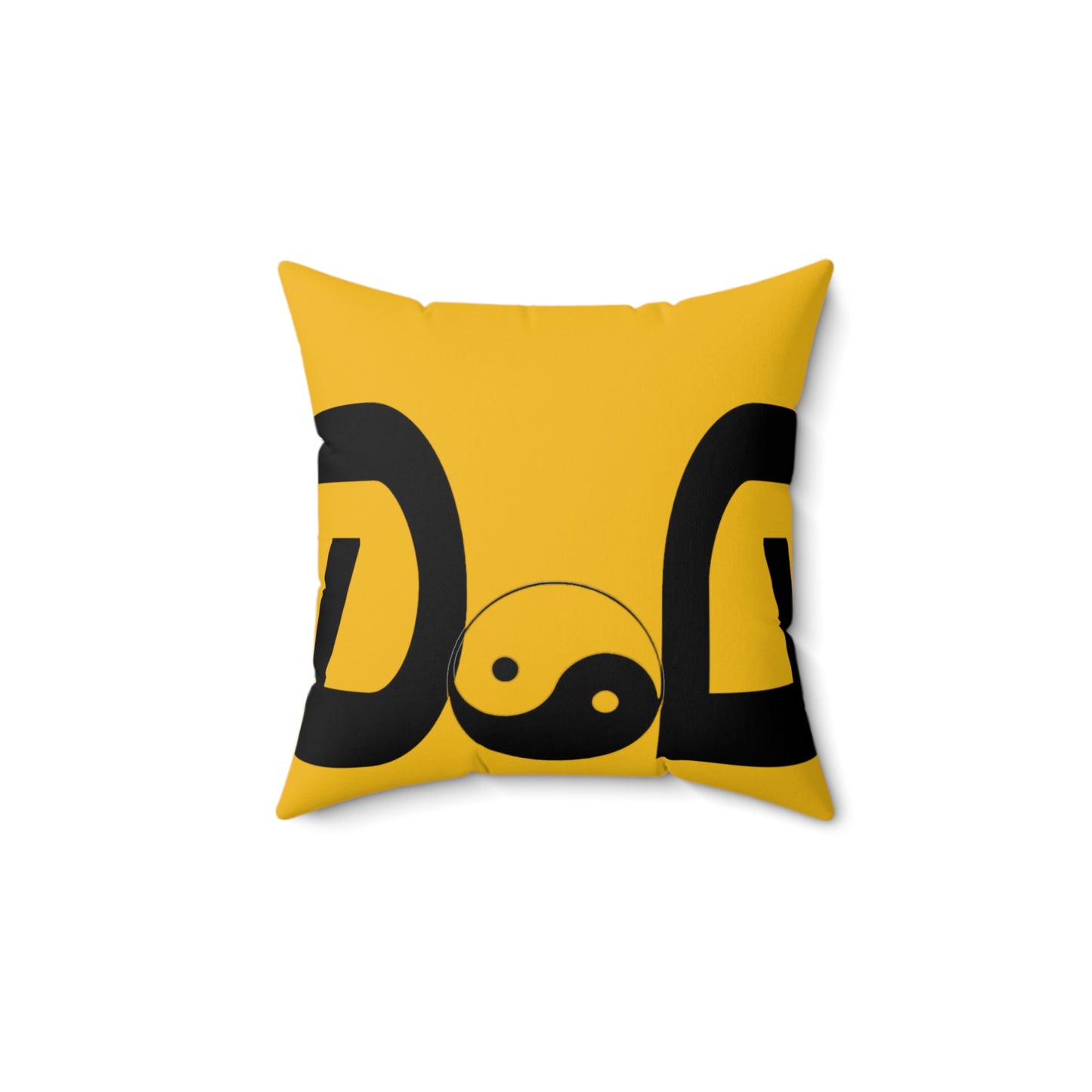 Yellow Spun Polyester Square Pillow