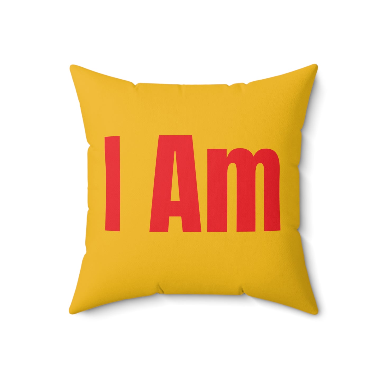 Copy of “I Can I Am” Yellow Spun Polyester Square Pillow