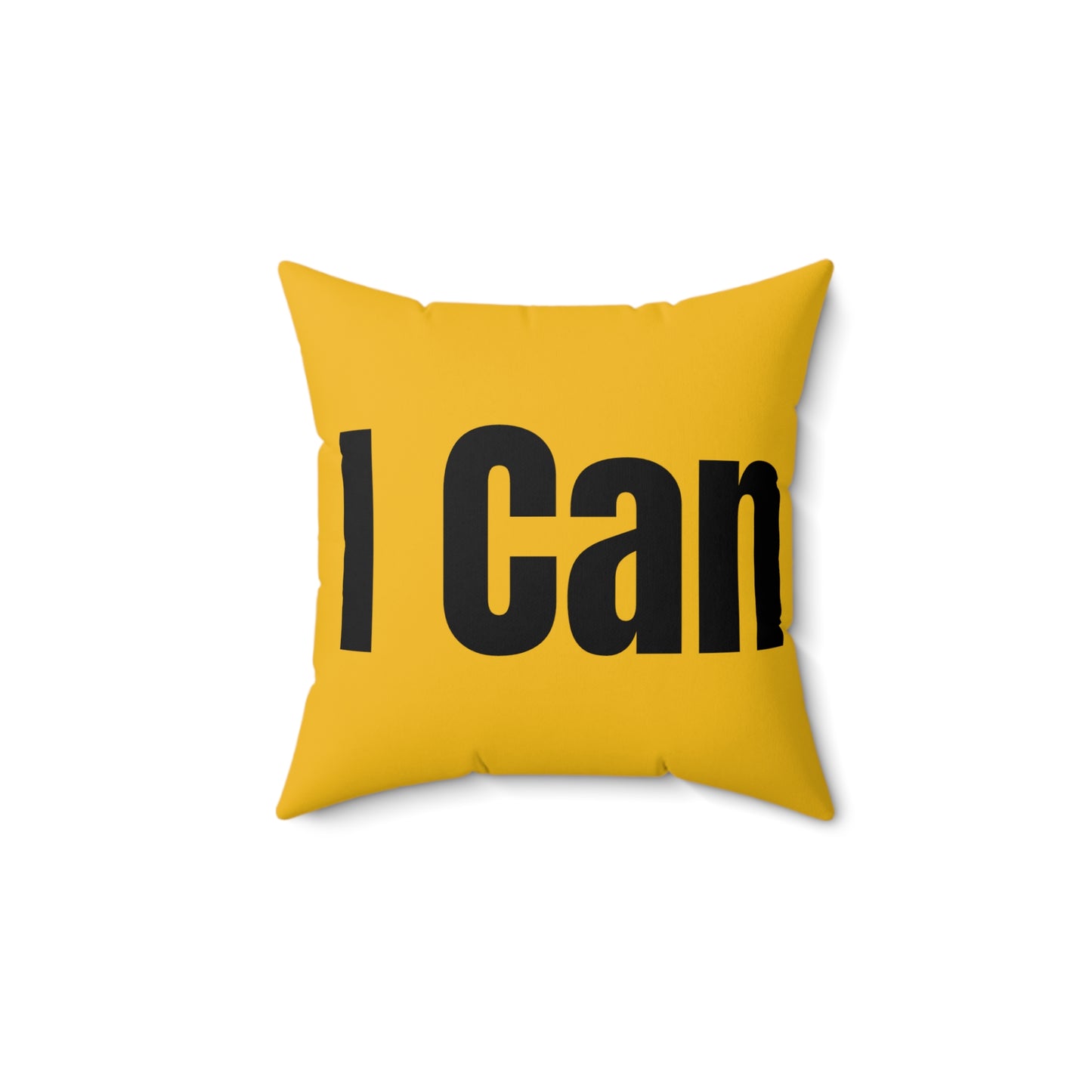 “I Can I Am” Black Yellow Spun Polyester Square Pillow