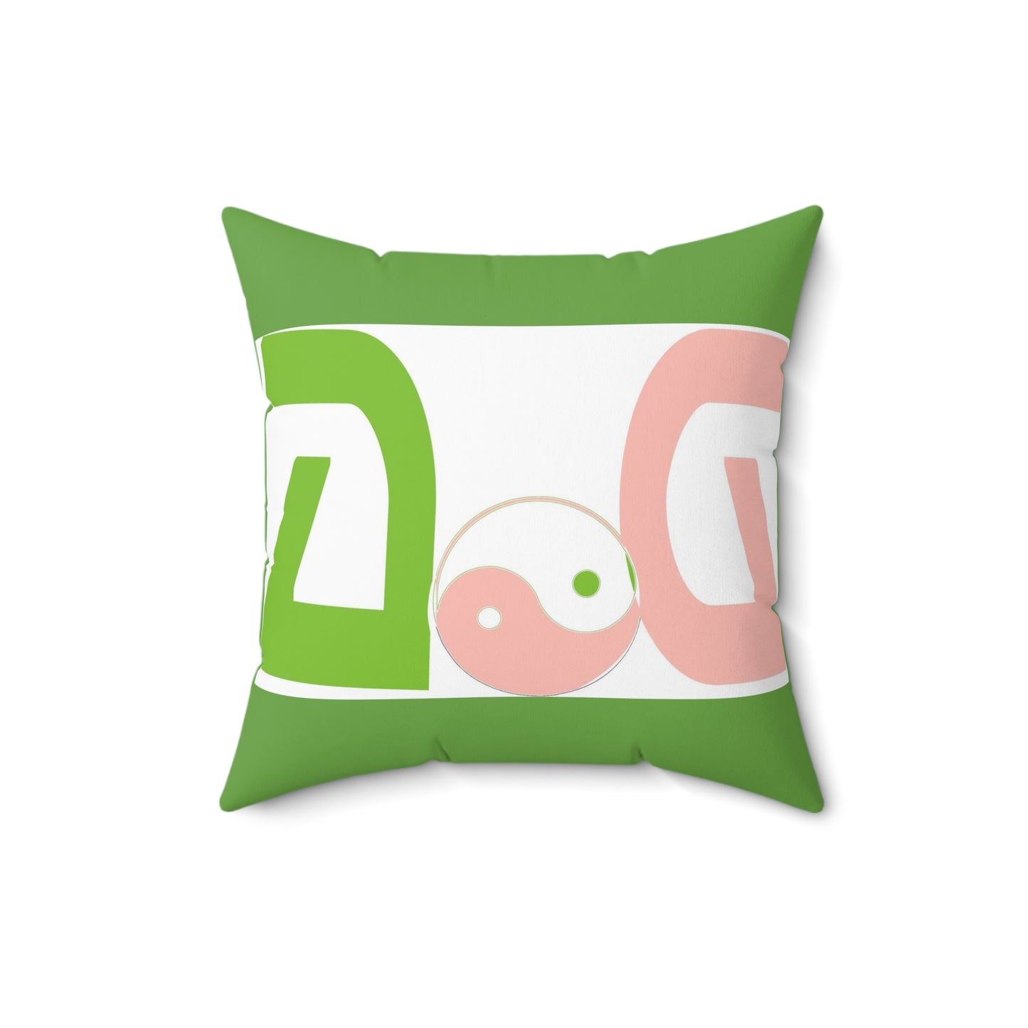 Green Spun Polyester Square Pillow