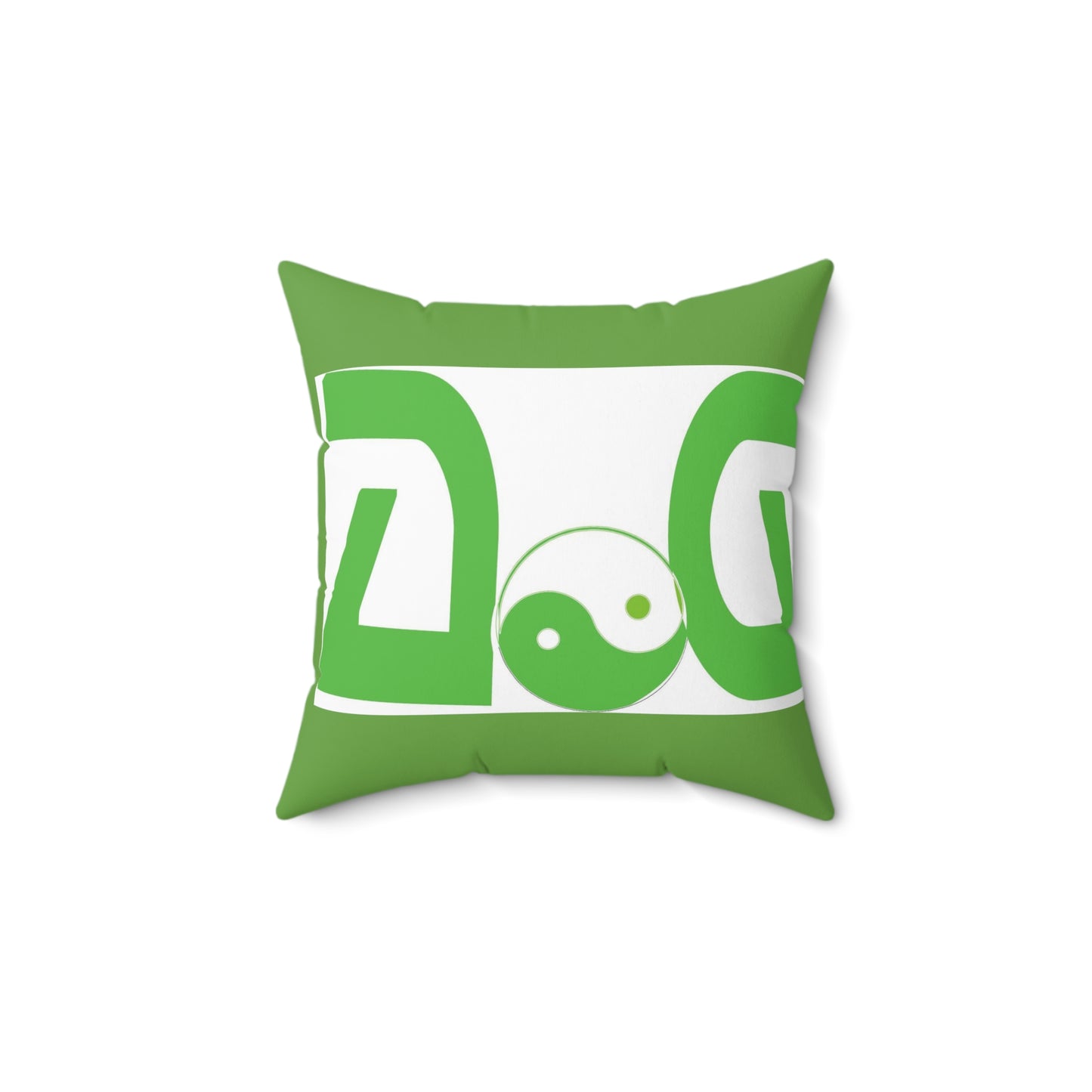 Green Spun Polyester Square Pillow