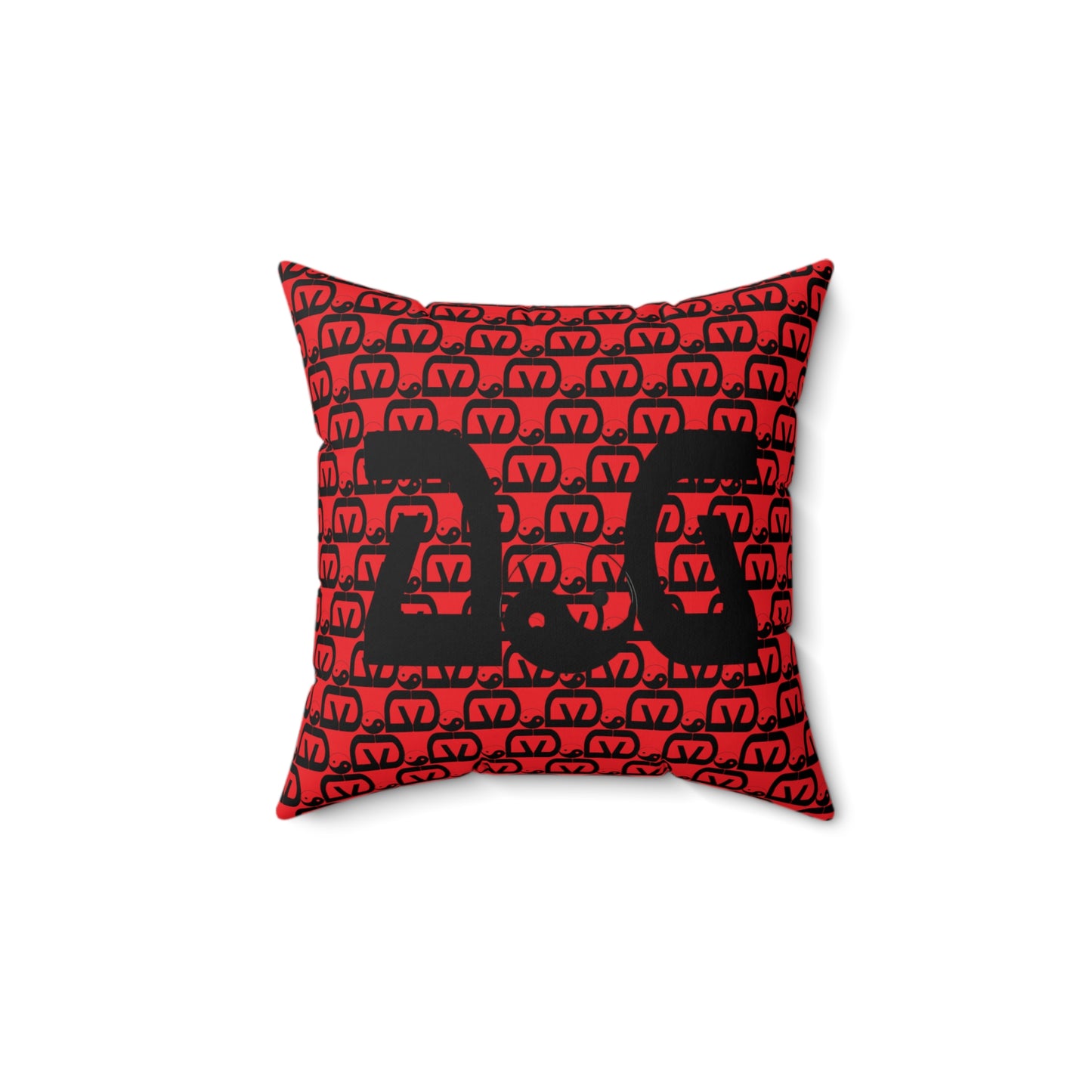 Brick-Red Spun Polyester Square Pillow