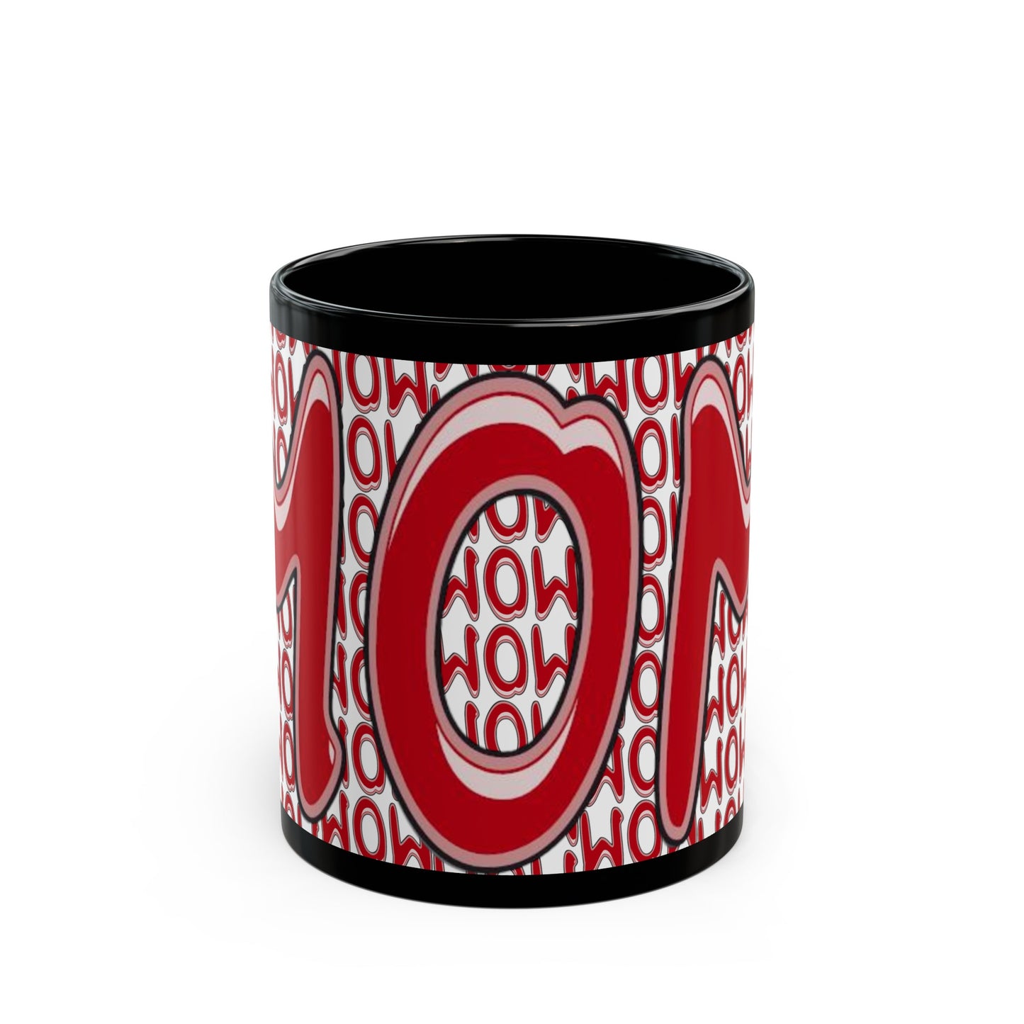 Wow Mom 3D Red on White Mug (11oz, 15oz)