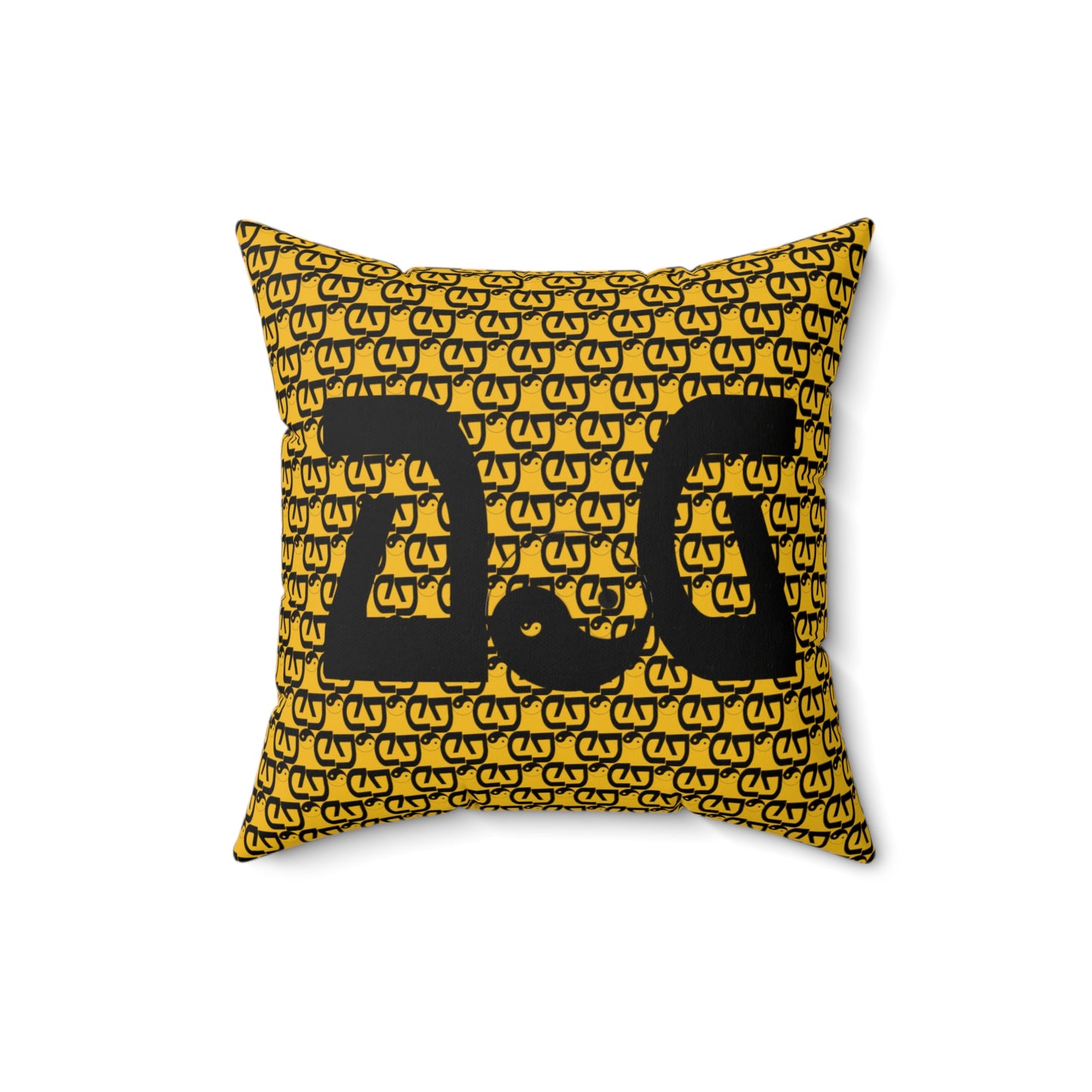 Brick-Yellow Spun Polyester Square Pillow