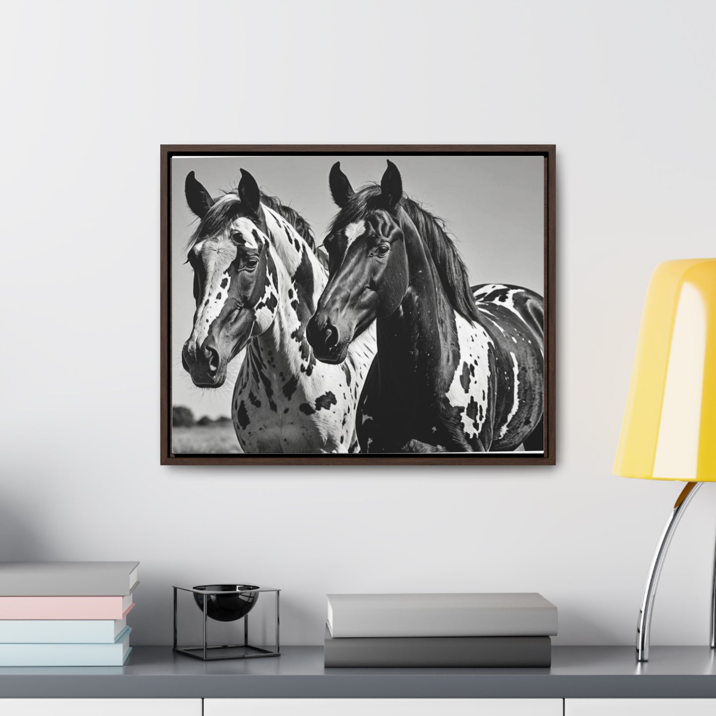 Speckled Stallions Gallery Canvas Wraps, Horizontal Frame