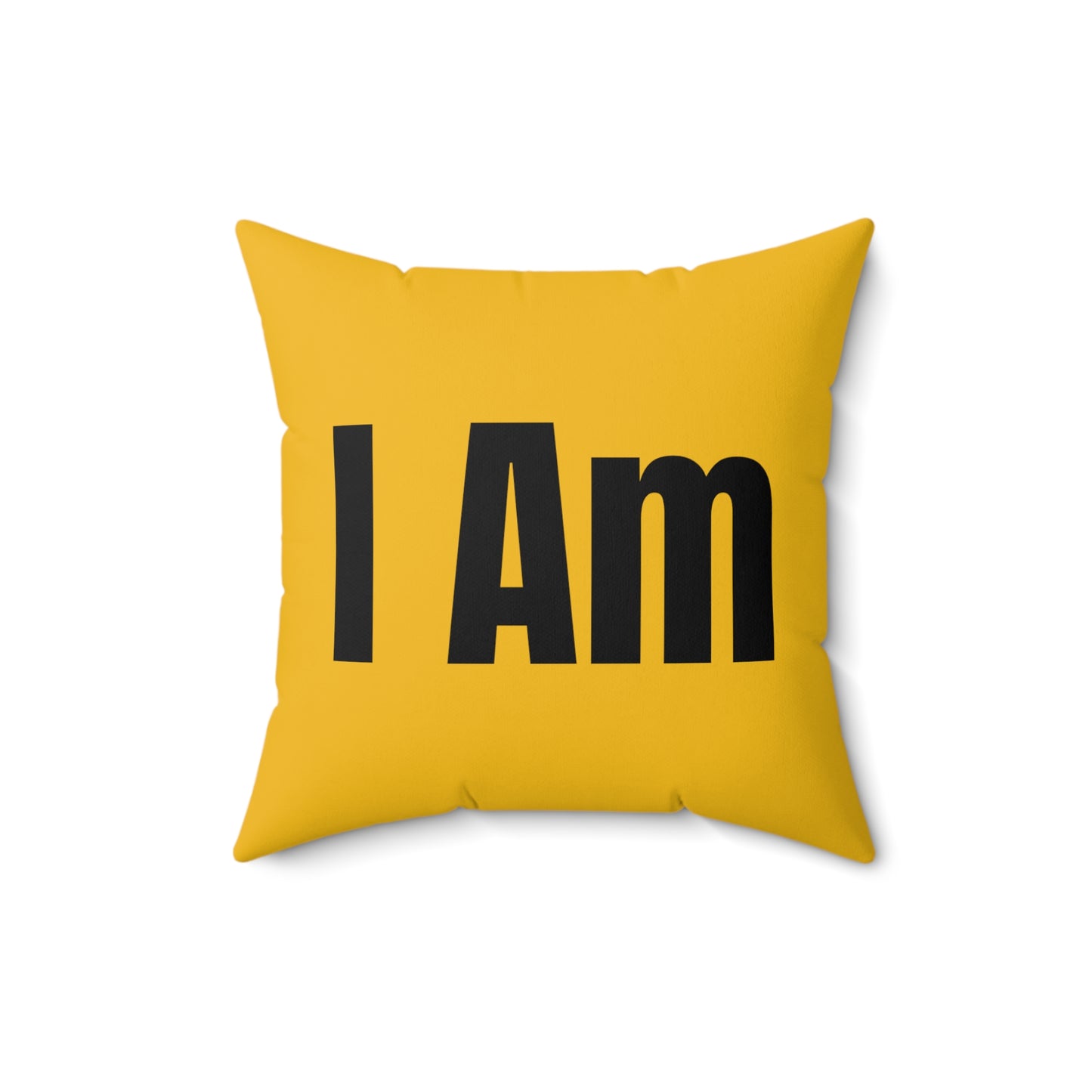 “I Can I Am” Black Yellow Spun Polyester Square Pillow