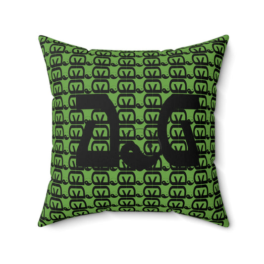 Brick-Green Spun Polyester Square Pillow