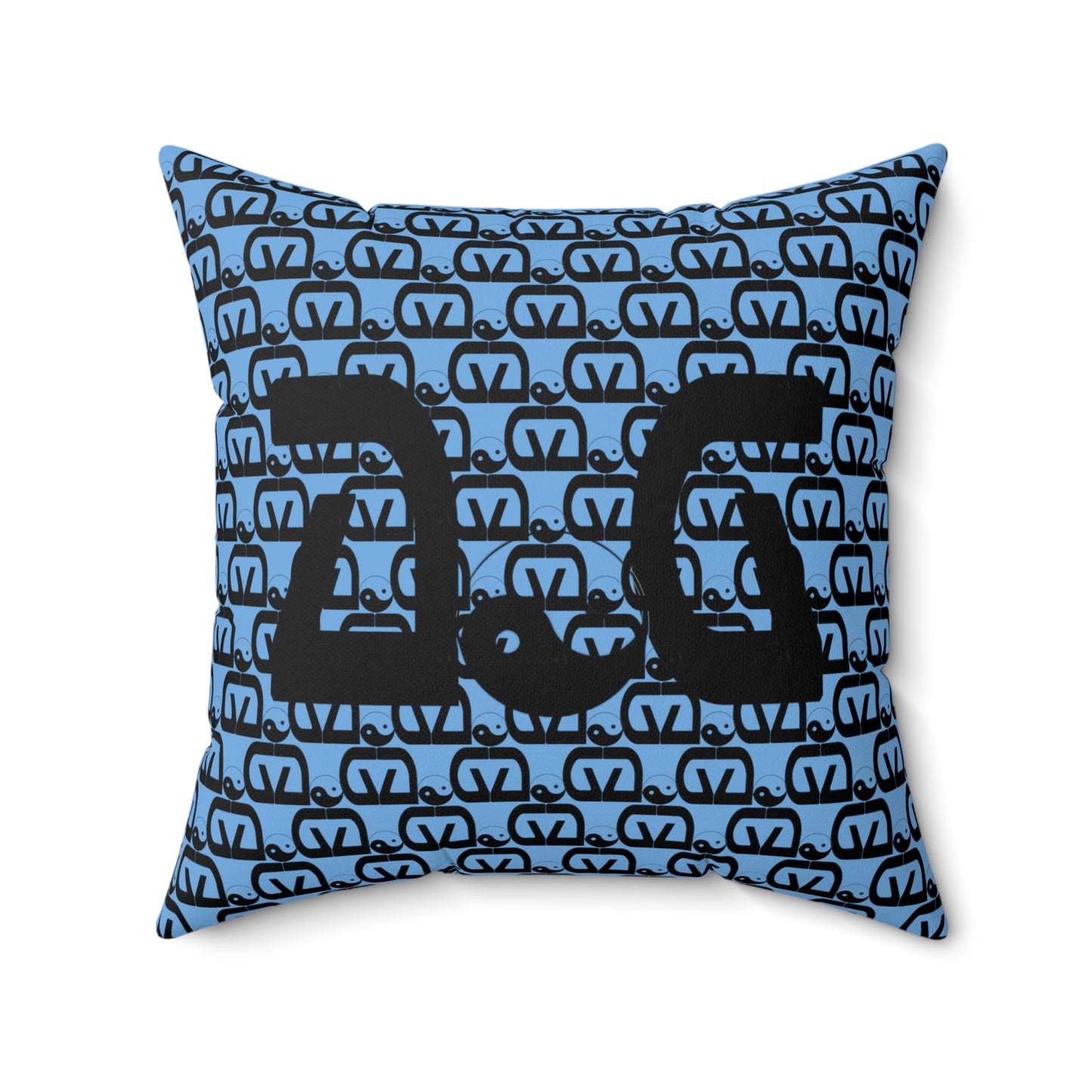 Brick-Light Blue Spun Polyester Square Pillow