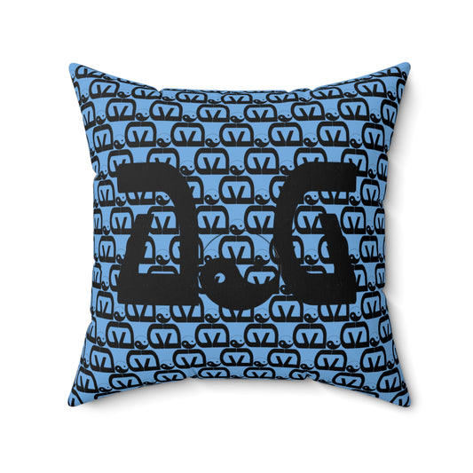 Brick-Light Blue Spun Polyester Square Pillow