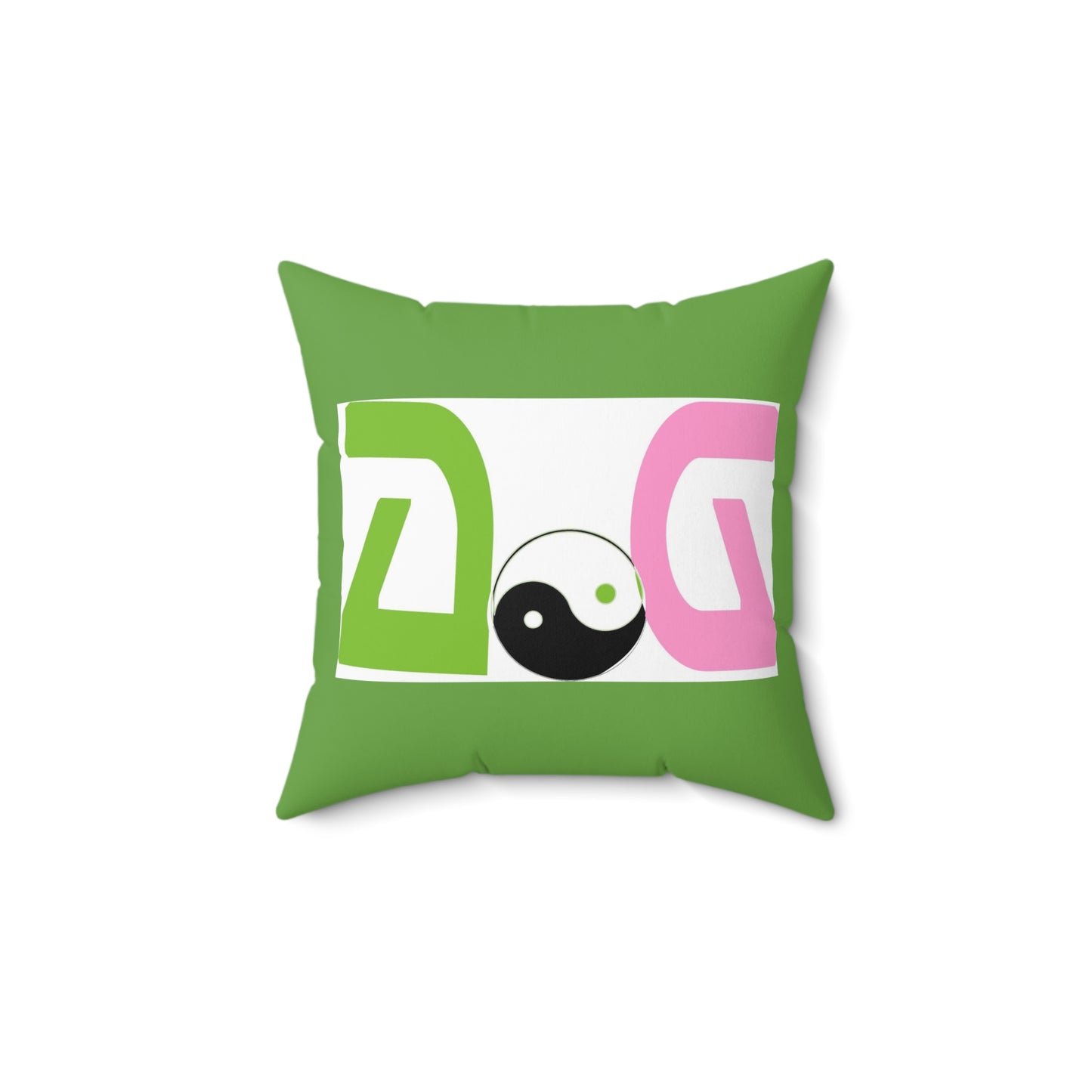 Green Spun Polyester Square Pillow