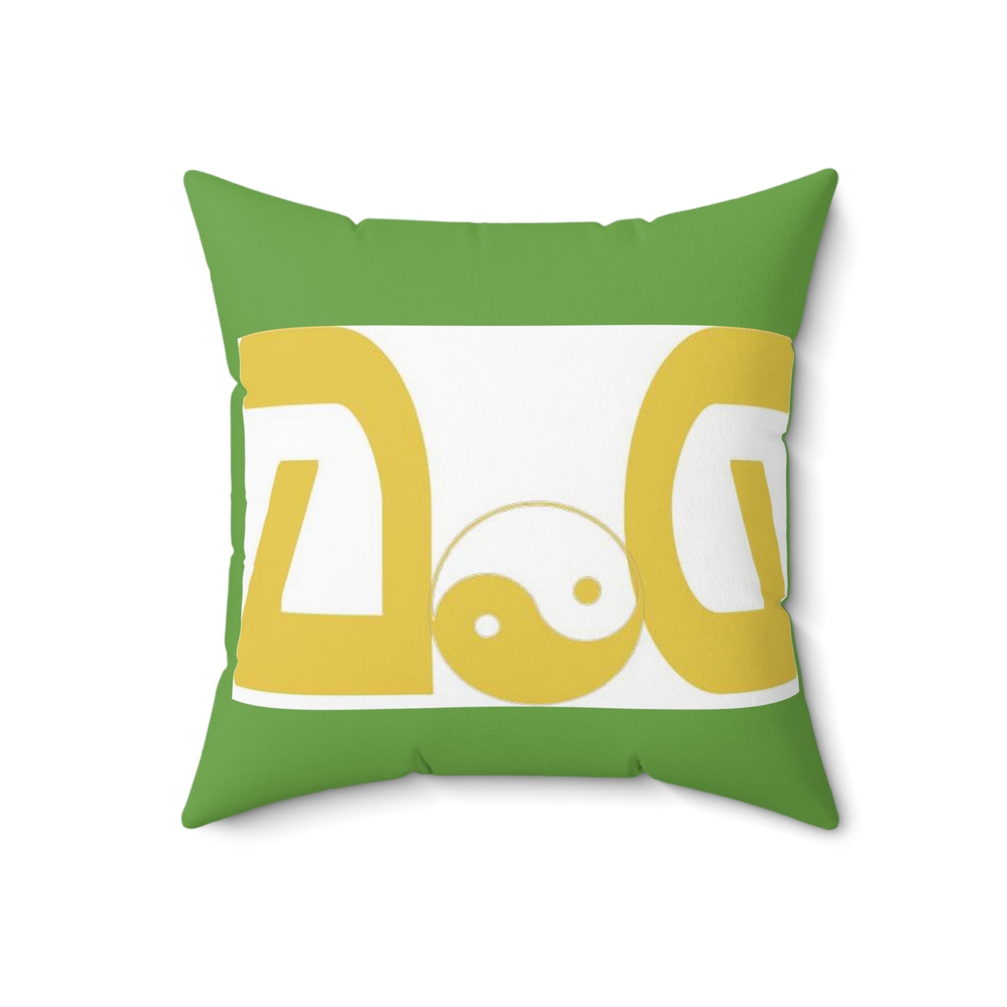 Goldenrod Green Spun Polyester Square Pillow