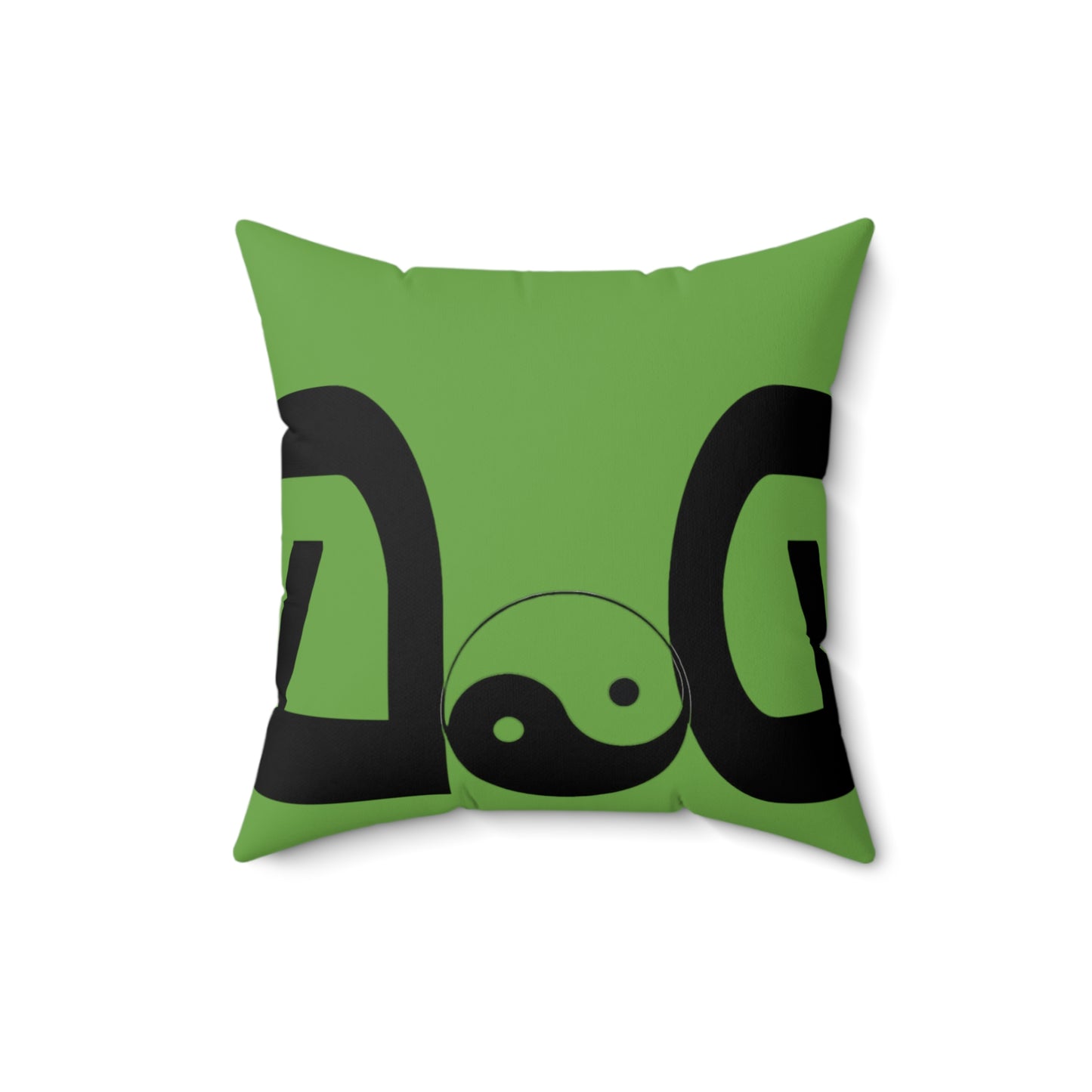 Green Spun Polyester Square Pillow