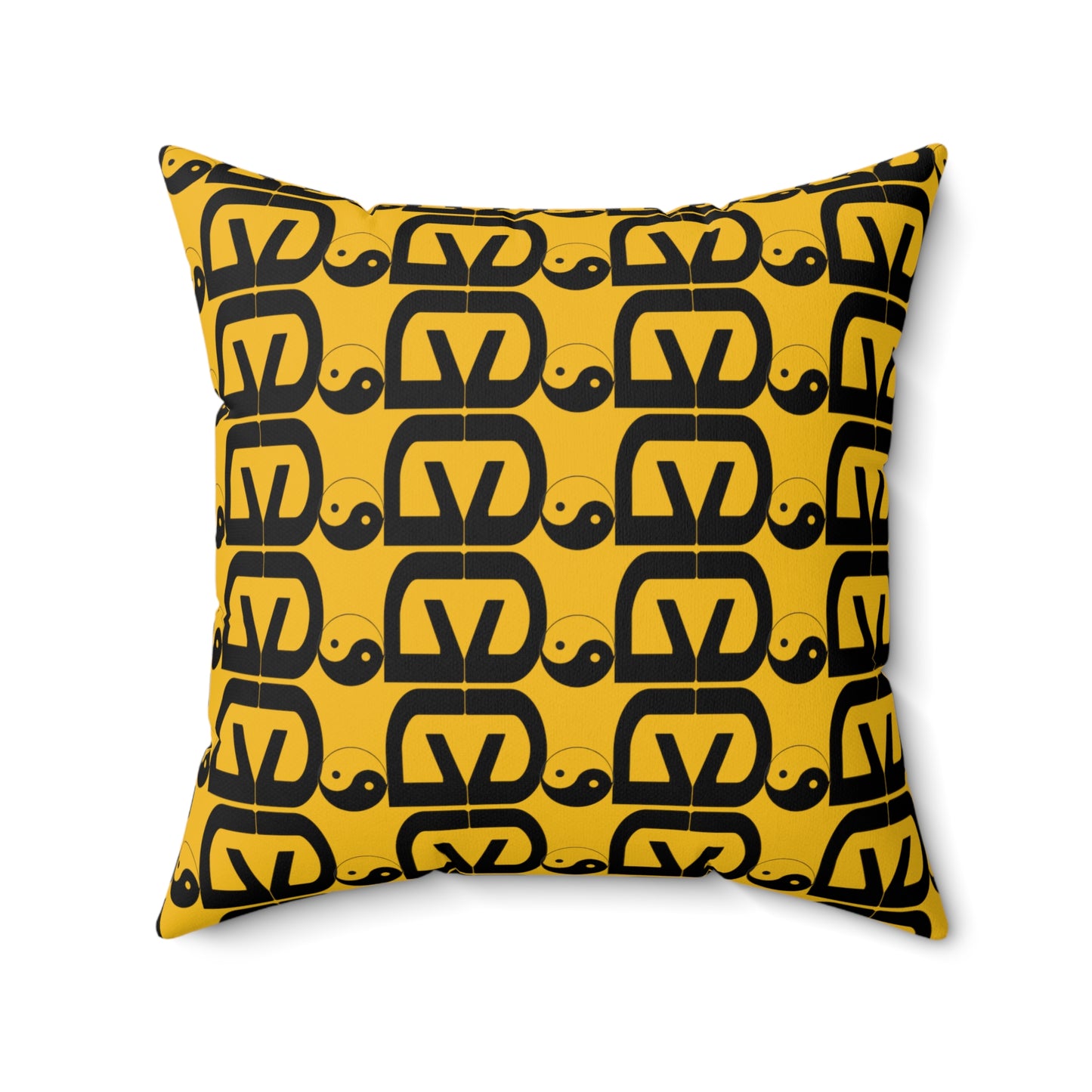 Brick-Yellow Spun Polyester Square Pillow